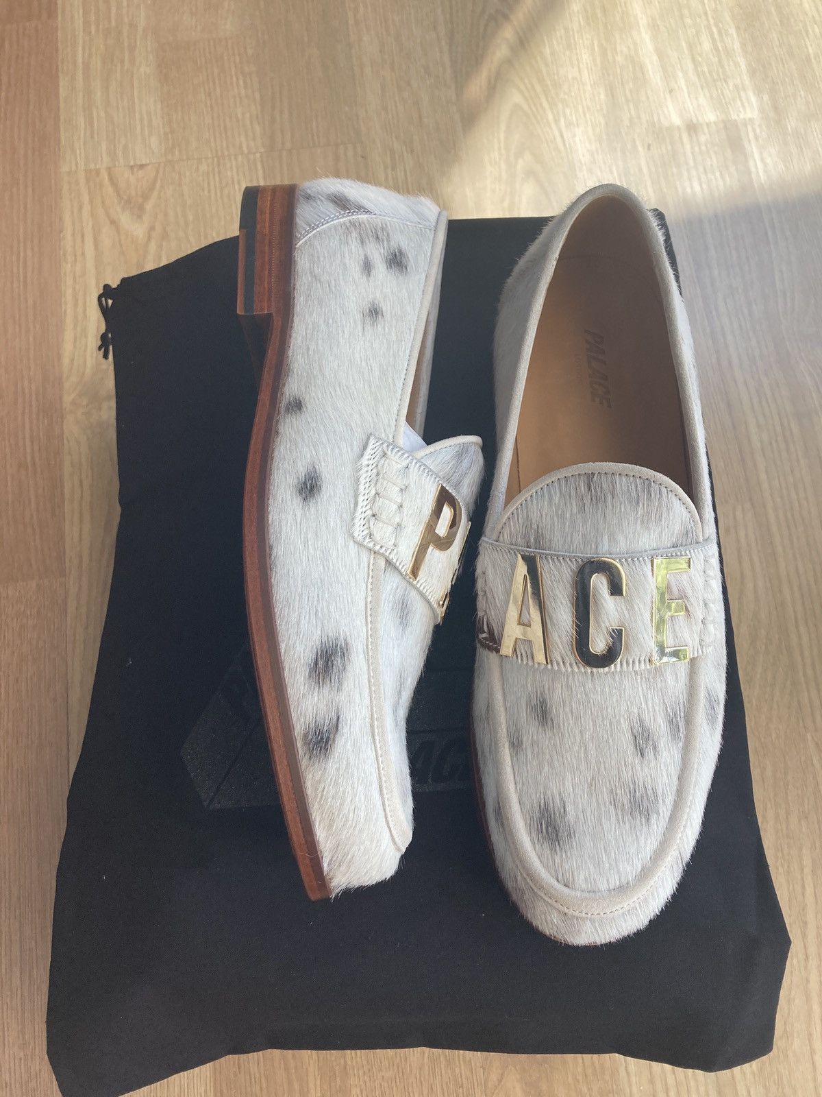 image of Palace Faux Pony Loafer White/brown Uk 8, Men's (Size 8.5)