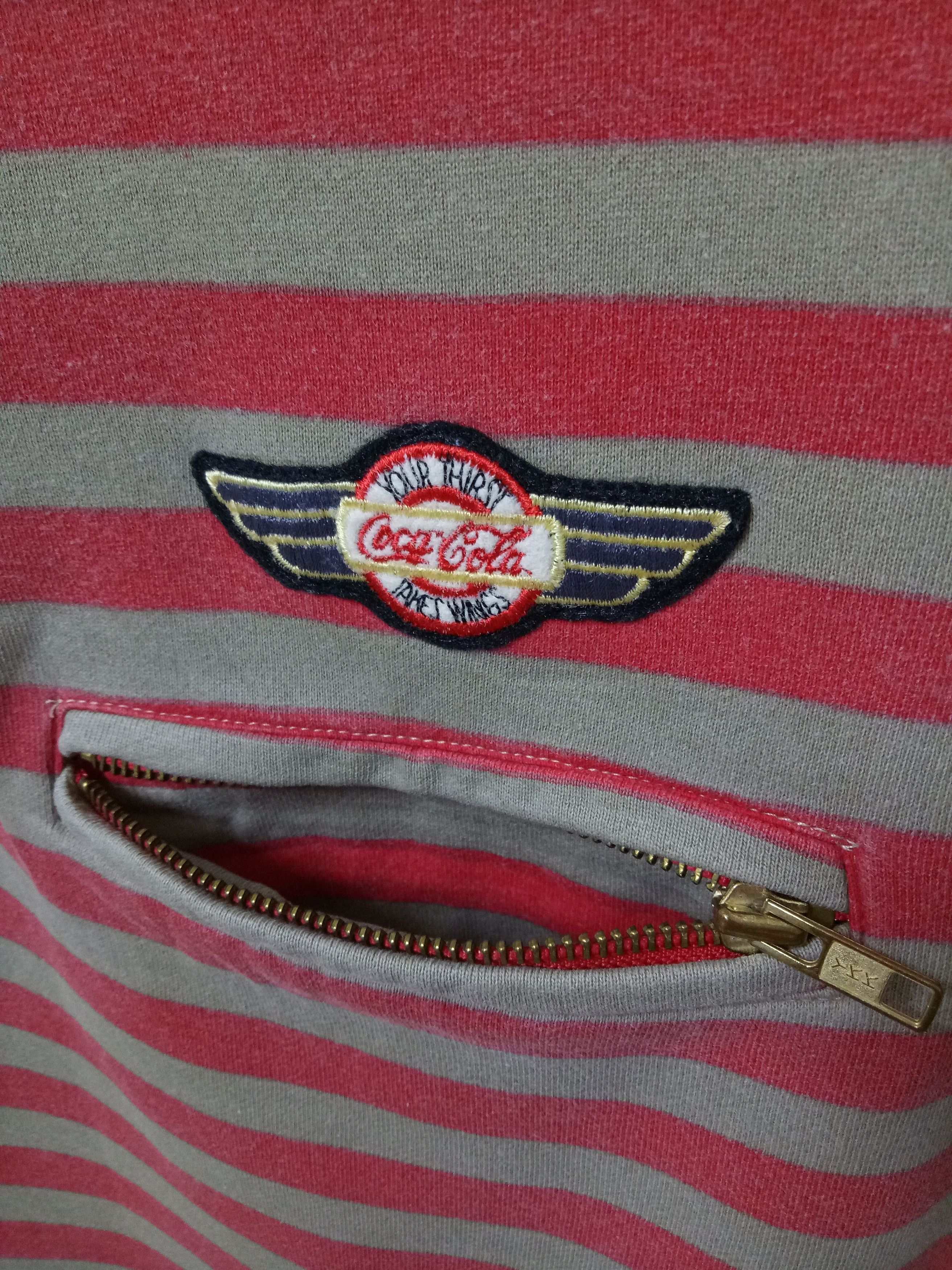 Coca Cola 🔥🔥🔥Vintage Coca Cola Border Striped Sweatshirt RARE Size US L / EU 52-54 / 3 - 8 Thumbnail