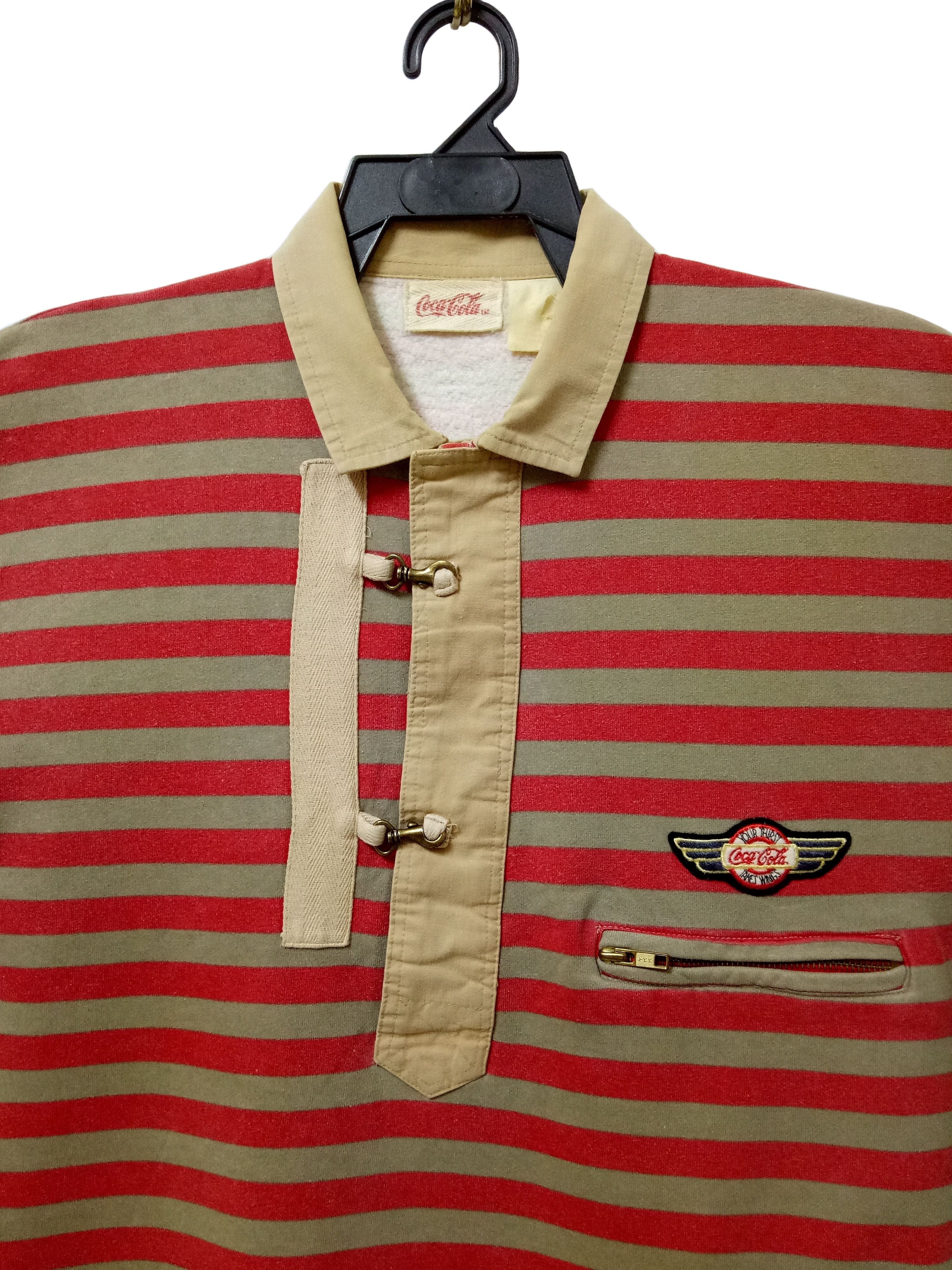 Coca Cola 🔥🔥🔥Vintage Coca Cola Border Striped Sweatshirt RARE Size US L / EU 52-54 / 3 - 3 Thumbnail