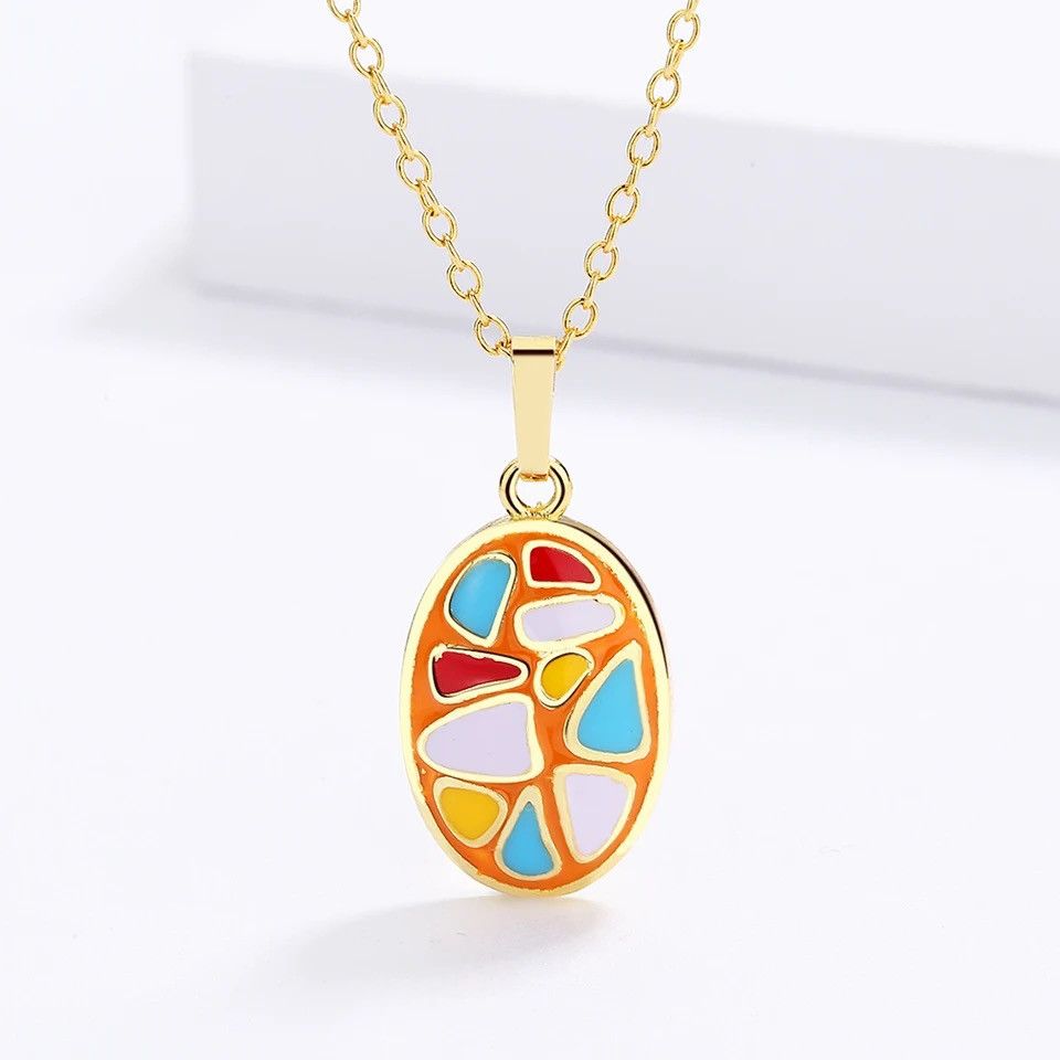 Jewelry Enamel Oval Necklace Size ONE SIZE - 4 Thumbnail