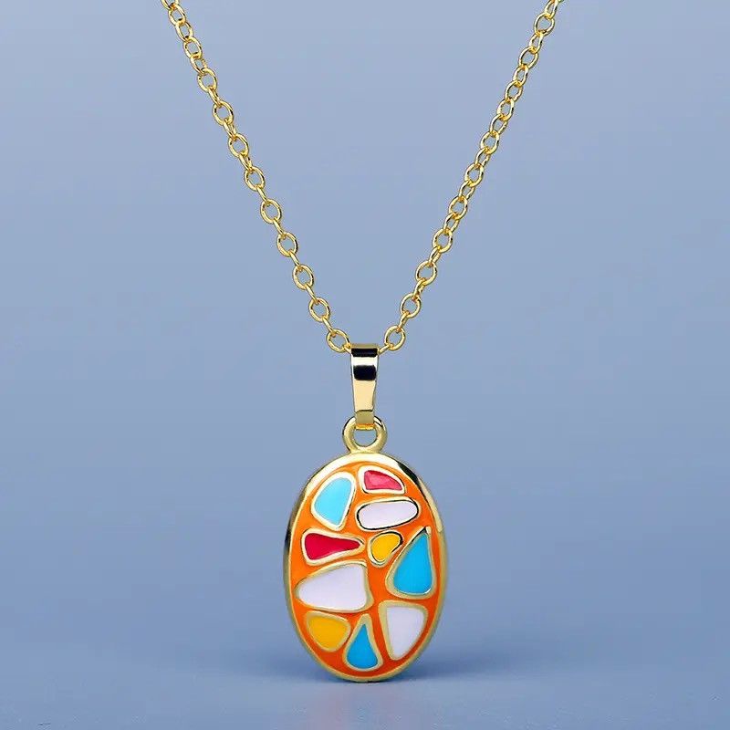 Jewelry Enamel Oval Necklace Size ONE SIZE - 5 Thumbnail
