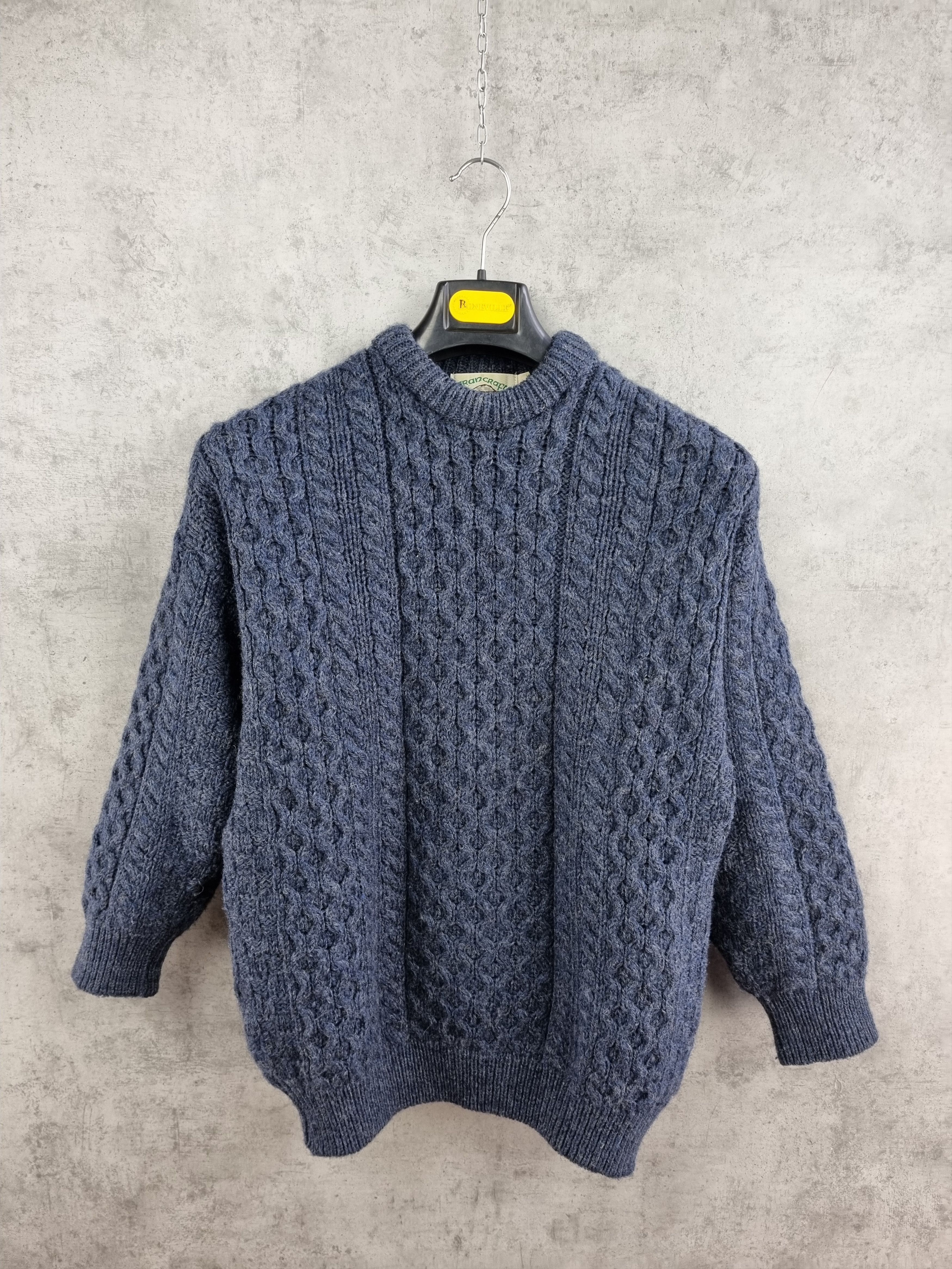 Aran Crafts × Vintage 90s Aran Crafts Ireland Heavy Cable Knitted Wool Sweater Size US L / EU 52-54 / 3 - 4 Thumbnail