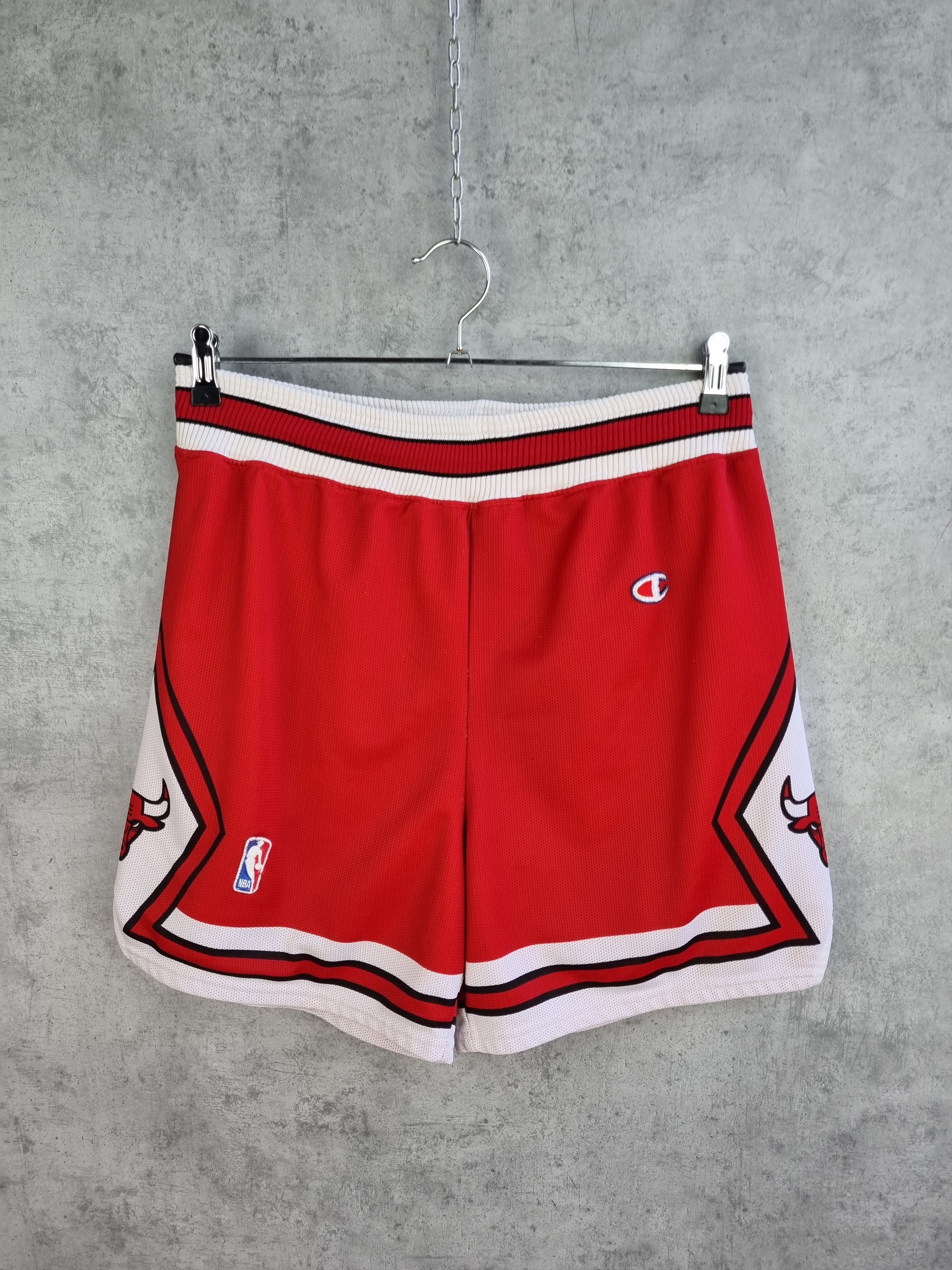 image of 90's Chicago Bulls Nba Champion Usa Shorts in Red, Men's (Size 32)