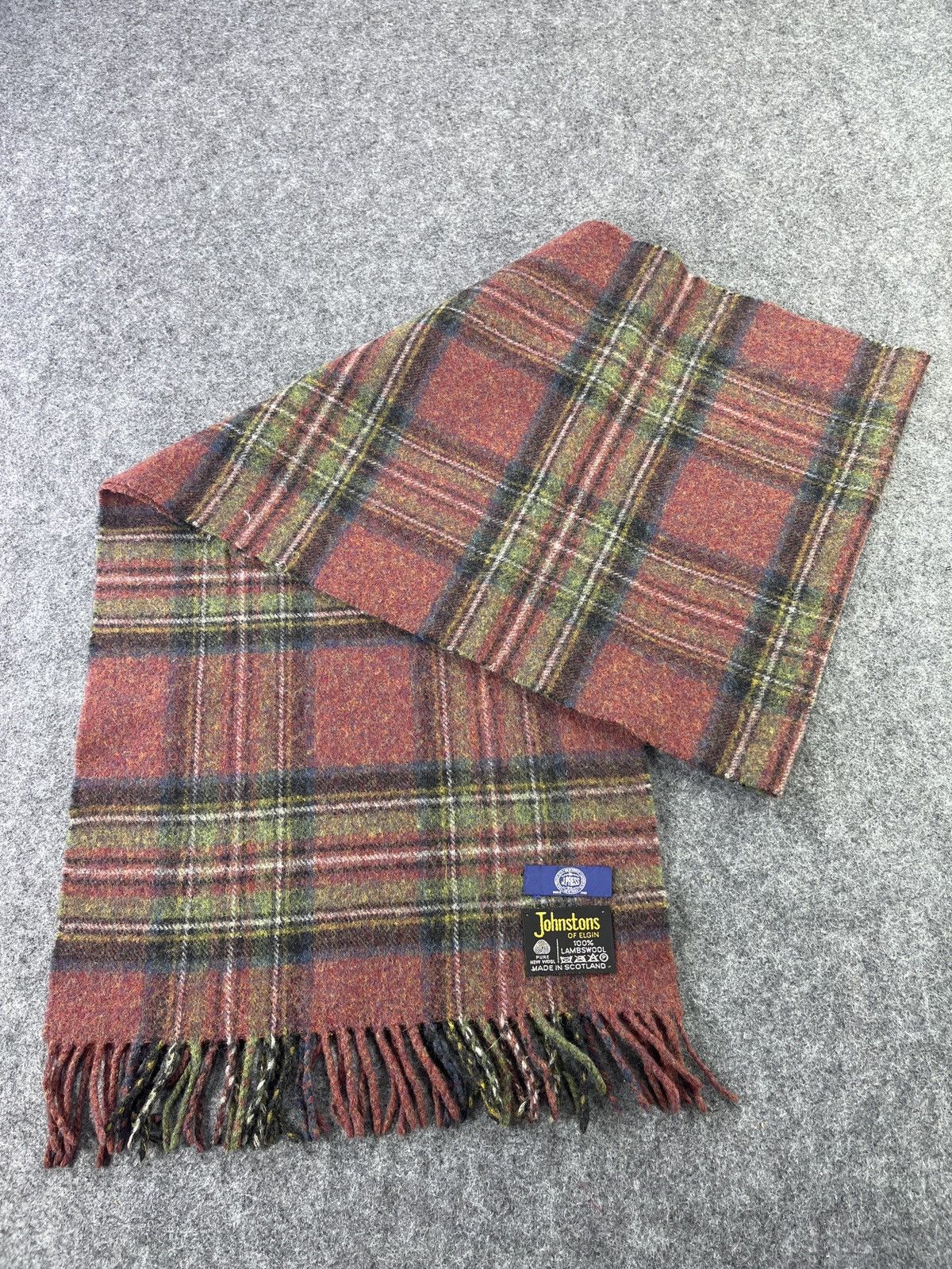 J. Press × Johnstons Of Elgin × Vintage JOHNSTONS ft J. PRESS SCARVES / MUFFLER / NECKWEAR T336 Size ONE SIZE - 3 Thumbnail