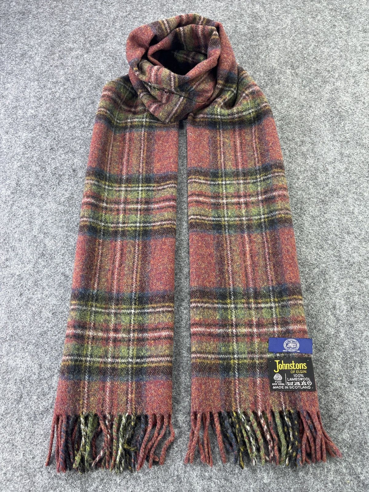 J. Press × Johnstons Of Elgin × Vintage JOHNSTONS ft J. PRESS SCARVES / MUFFLER / NECKWEAR T336 Size ONE SIZE - 7 Thumbnail