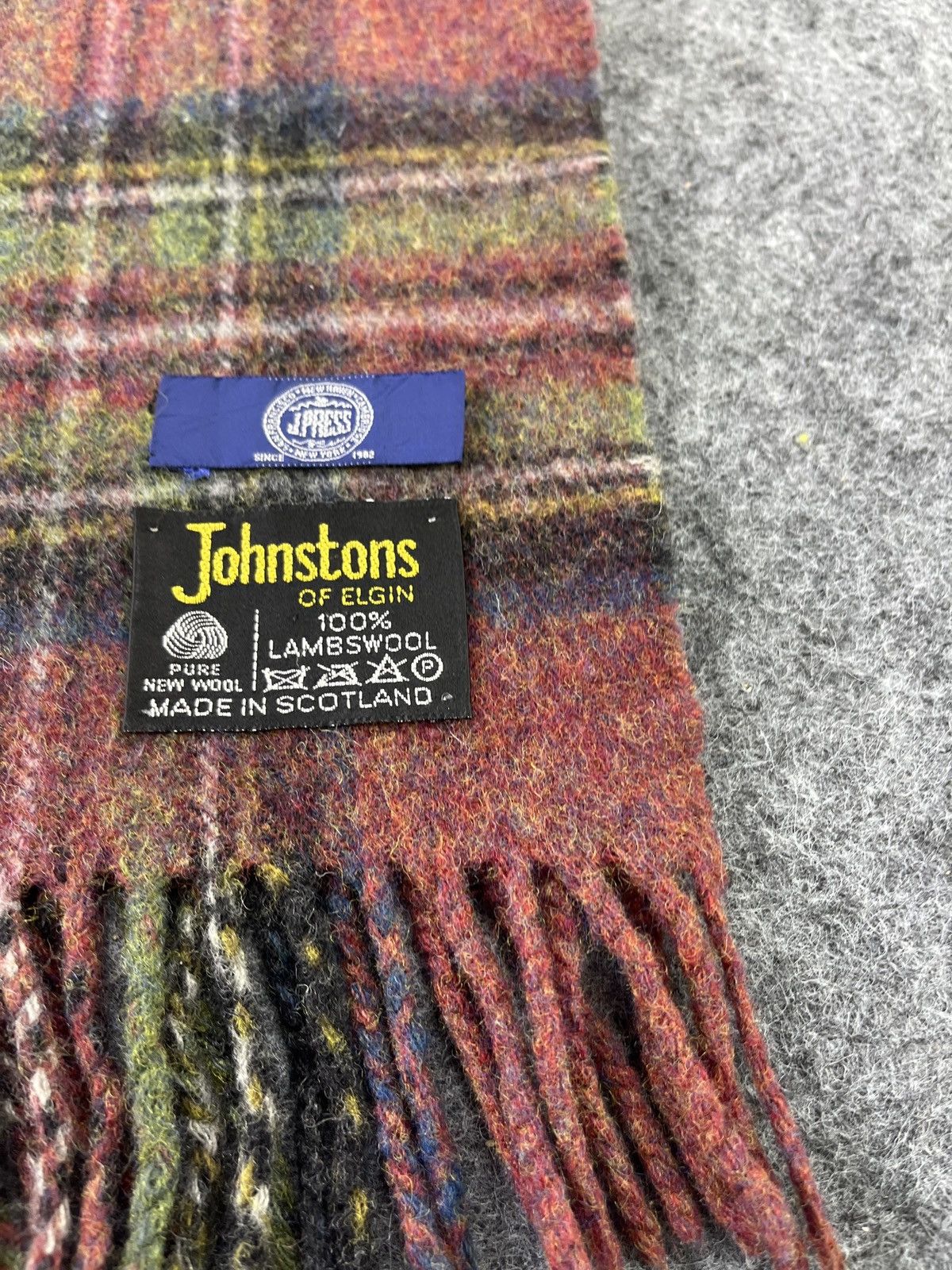 J. Press × Johnstons Of Elgin × Vintage JOHNSTONS ft J. PRESS SCARVES / MUFFLER / NECKWEAR T336 Size ONE SIZE - 8 Thumbnail