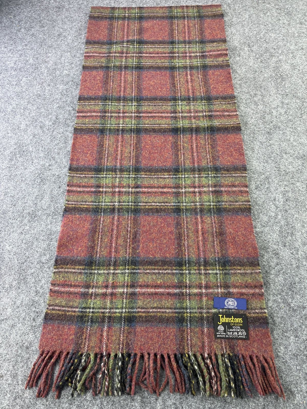 J. Press × Johnstons Of Elgin × Vintage JOHNSTONS ft J. PRESS SCARVES / MUFFLER / NECKWEAR T336 Size ONE SIZE - 1 Thumbnail