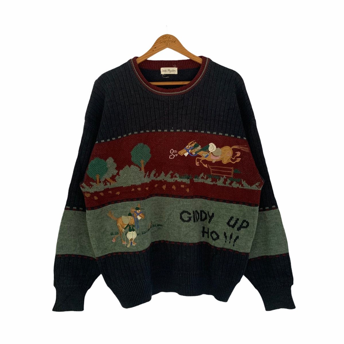 Japanese Brand Japan Joseph Myerchin Pop Art Horse Knitwear Size US L / EU 52-54 / 3 - 1 Thumbnail