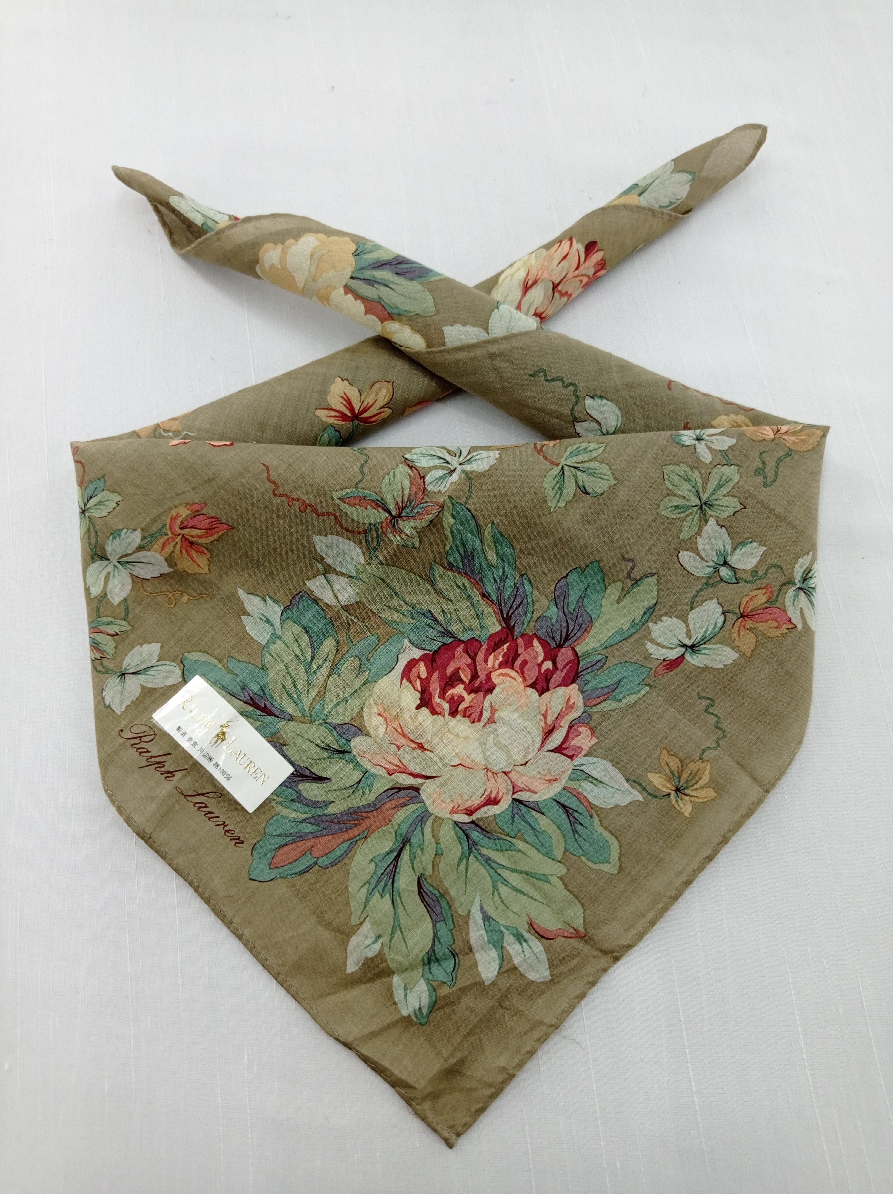 Ralph Lauren × Vintage Ralph Lauren Floral Handkerchief / Neckwear / Bandana Size ONE SIZE - 1 Thumbnail