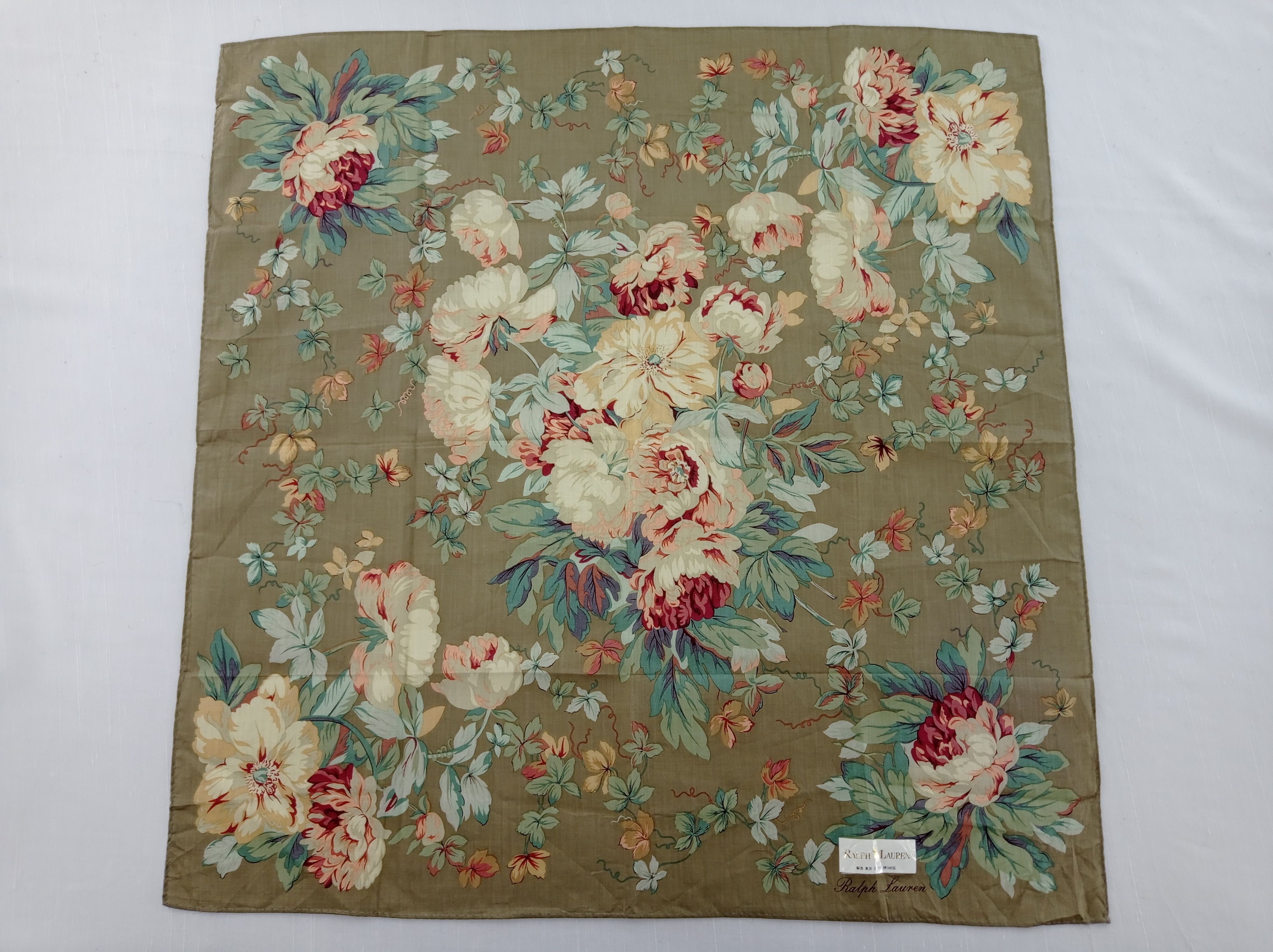 Ralph Lauren × Vintage Ralph Lauren Floral Handkerchief / Neckwear / Bandana Size ONE SIZE - 2 Thumbnail