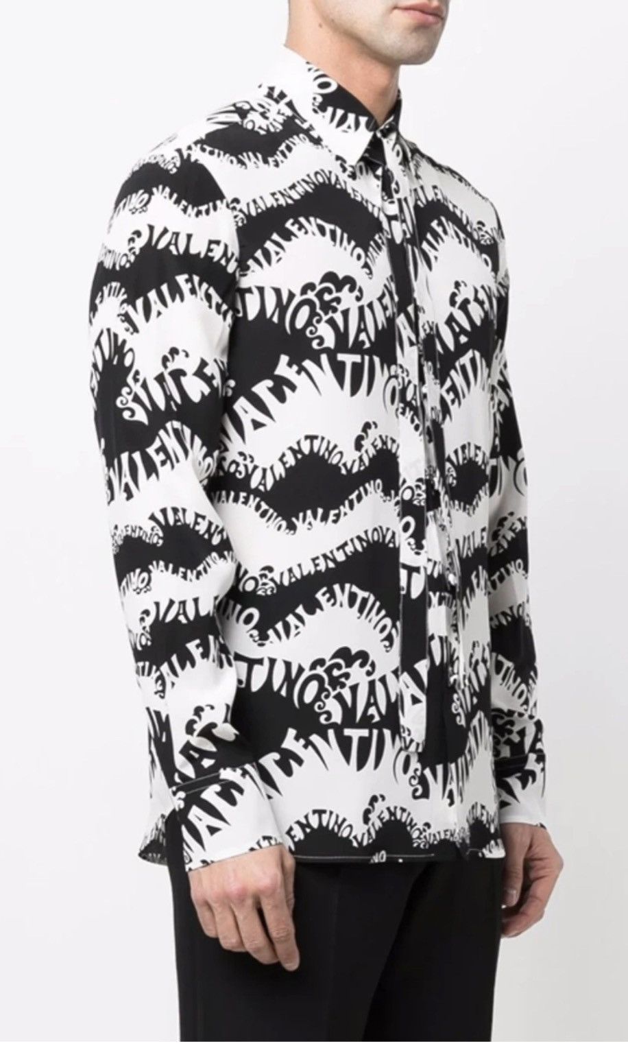 Valentino 1970 archive classic wave print silk shirt Size US M / EU 48-50 / 2 - 2 Thumbnail