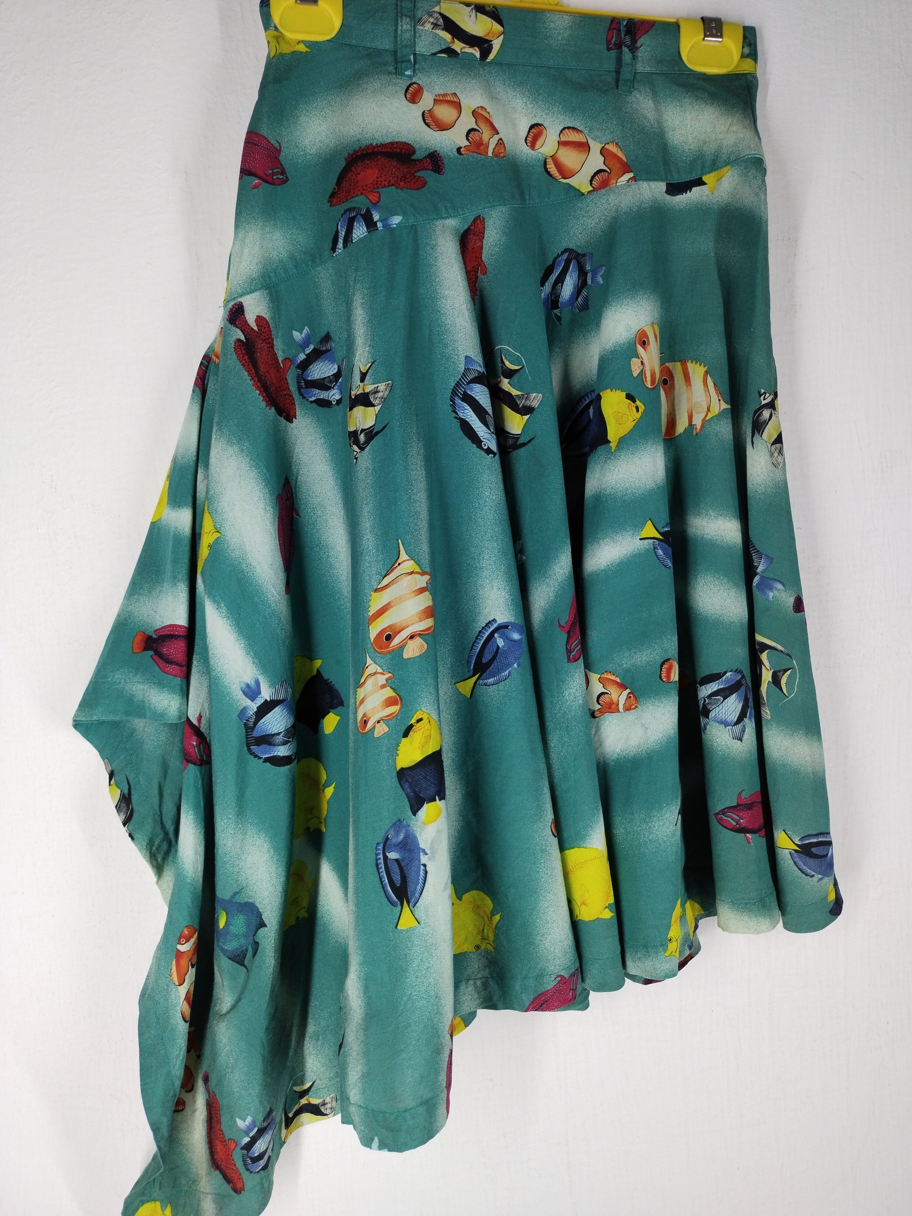Tsumori Chisato VINTAGE FLARED MAXI SKIRT TOP HAWAII PRINT PLETHORA FISH Size 34" / US 12 / IT 48 - 7 Thumbnail