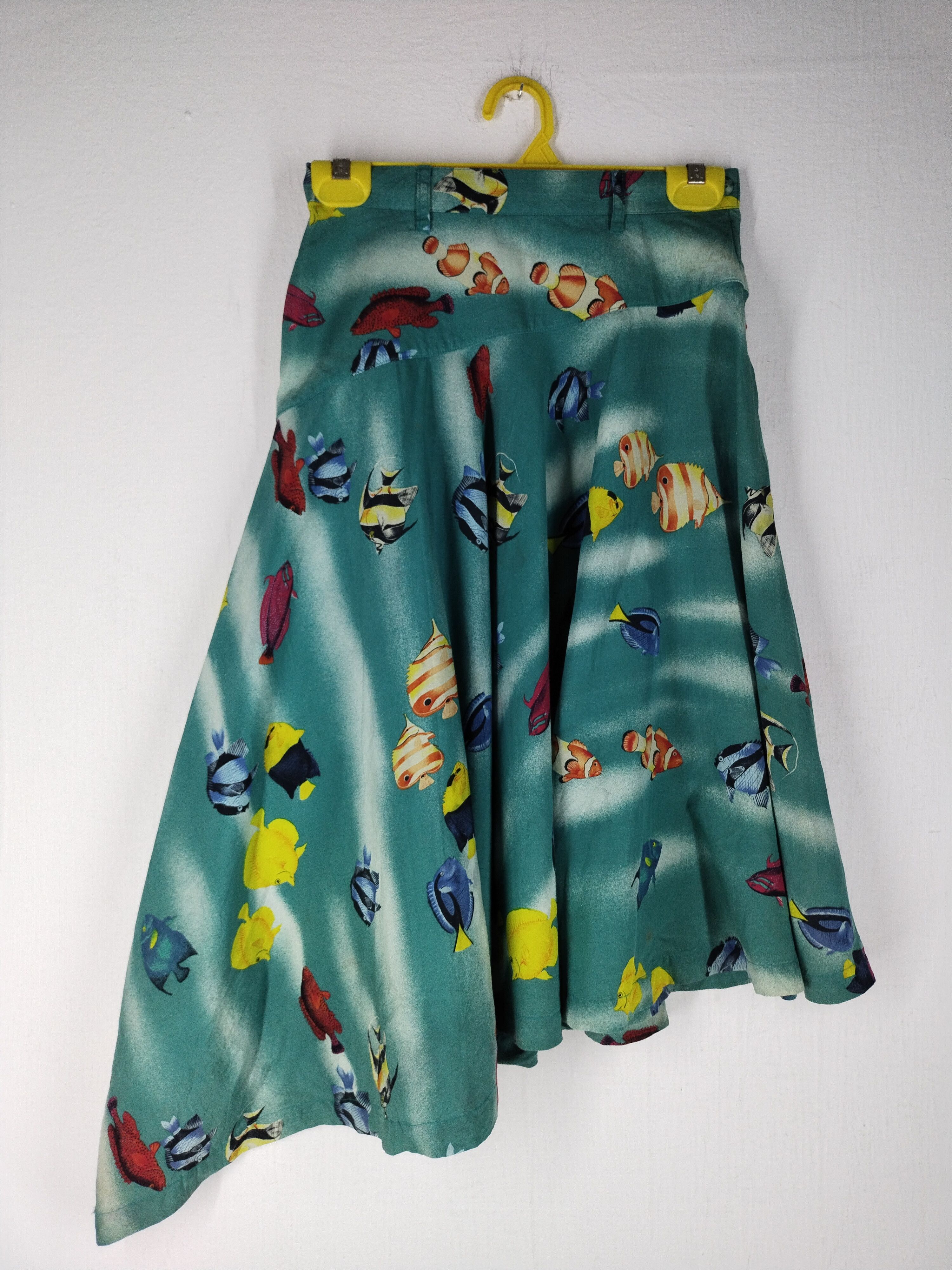 Tsumori Chisato VINTAGE FLARED MAXI SKIRT TOP HAWAII PRINT PLETHORA FISH Size 34" / US 12 / IT 48 - 1 Thumbnail