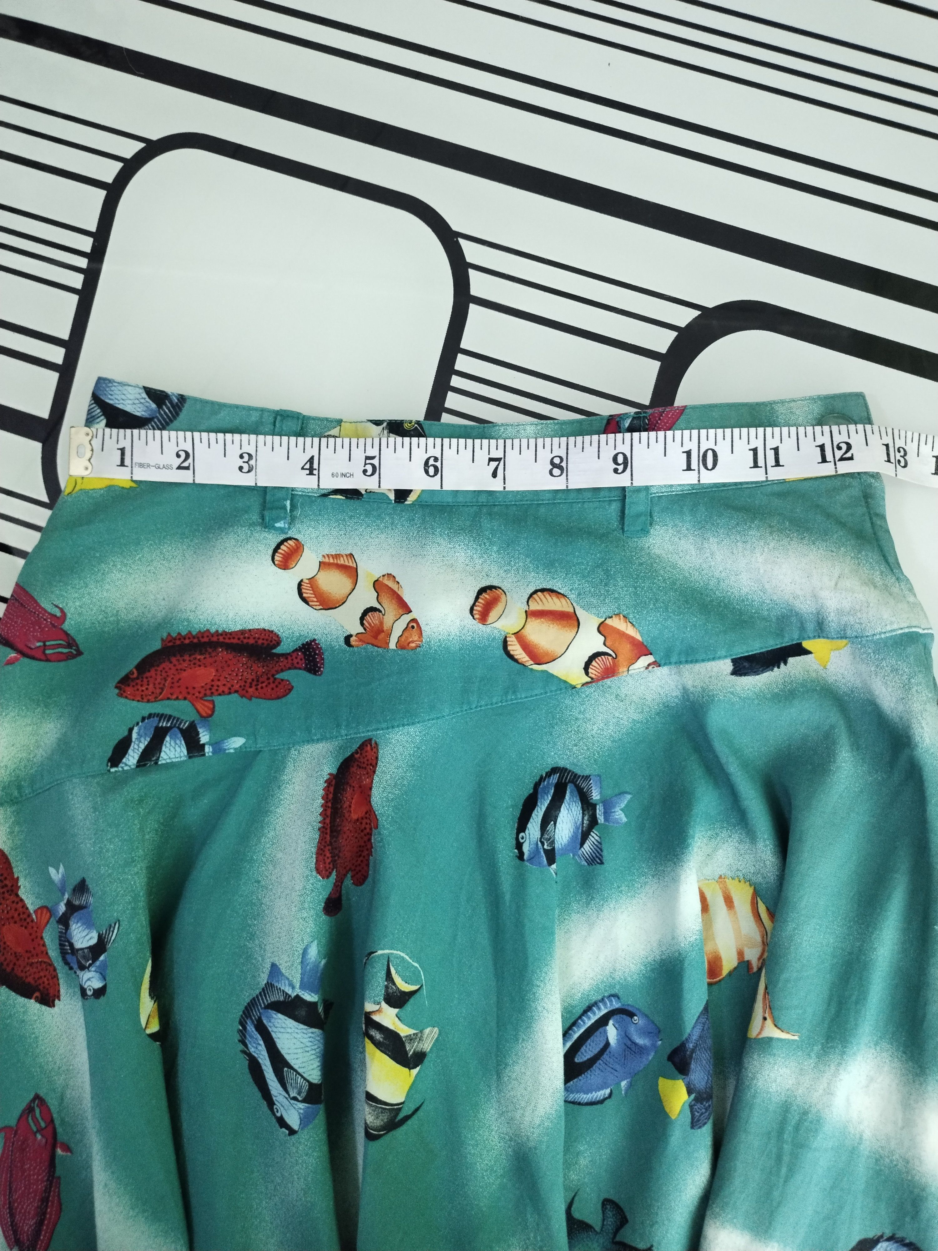 Tsumori Chisato VINTAGE FLARED MAXI SKIRT TOP HAWAII PRINT PLETHORA FISH Size 34" / US 12 / IT 48 - 16 Thumbnail