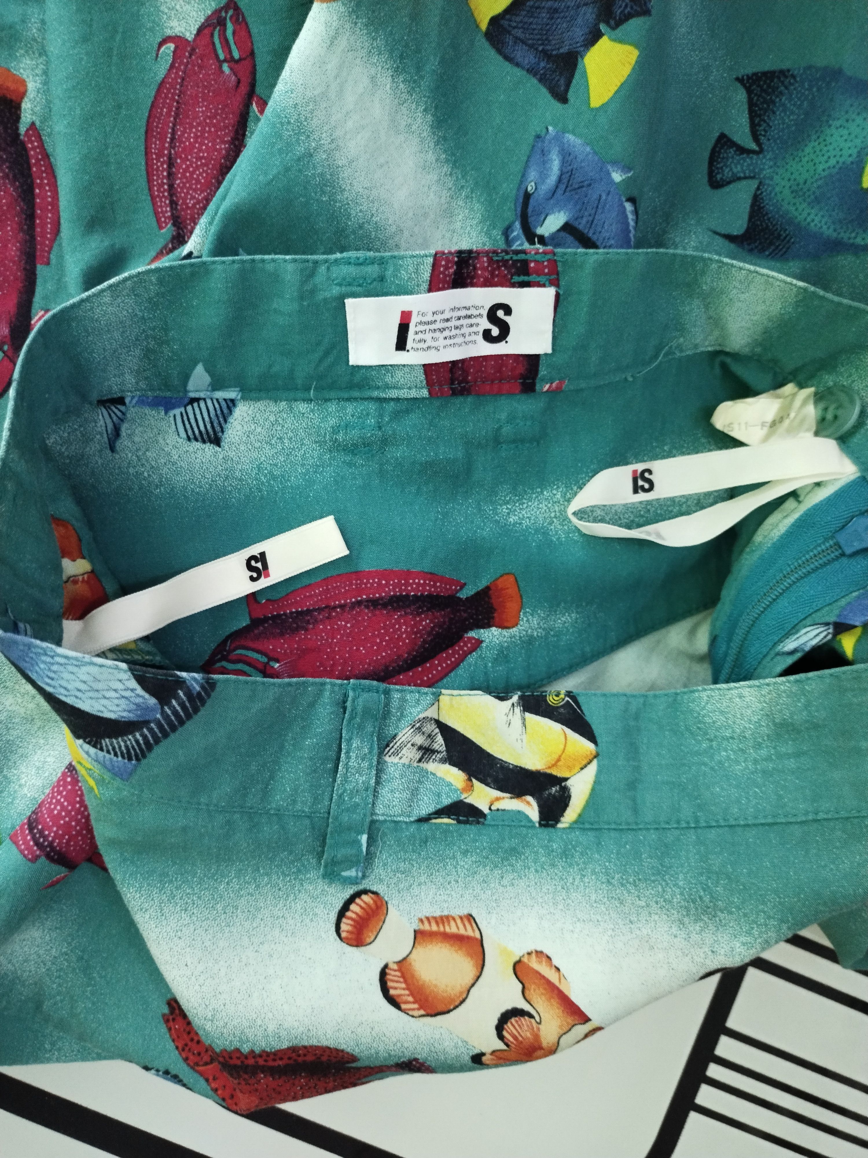 Tsumori Chisato VINTAGE FLARED MAXI SKIRT TOP HAWAII PRINT PLETHORA FISH Size 34" / US 12 / IT 48 - 15 Thumbnail