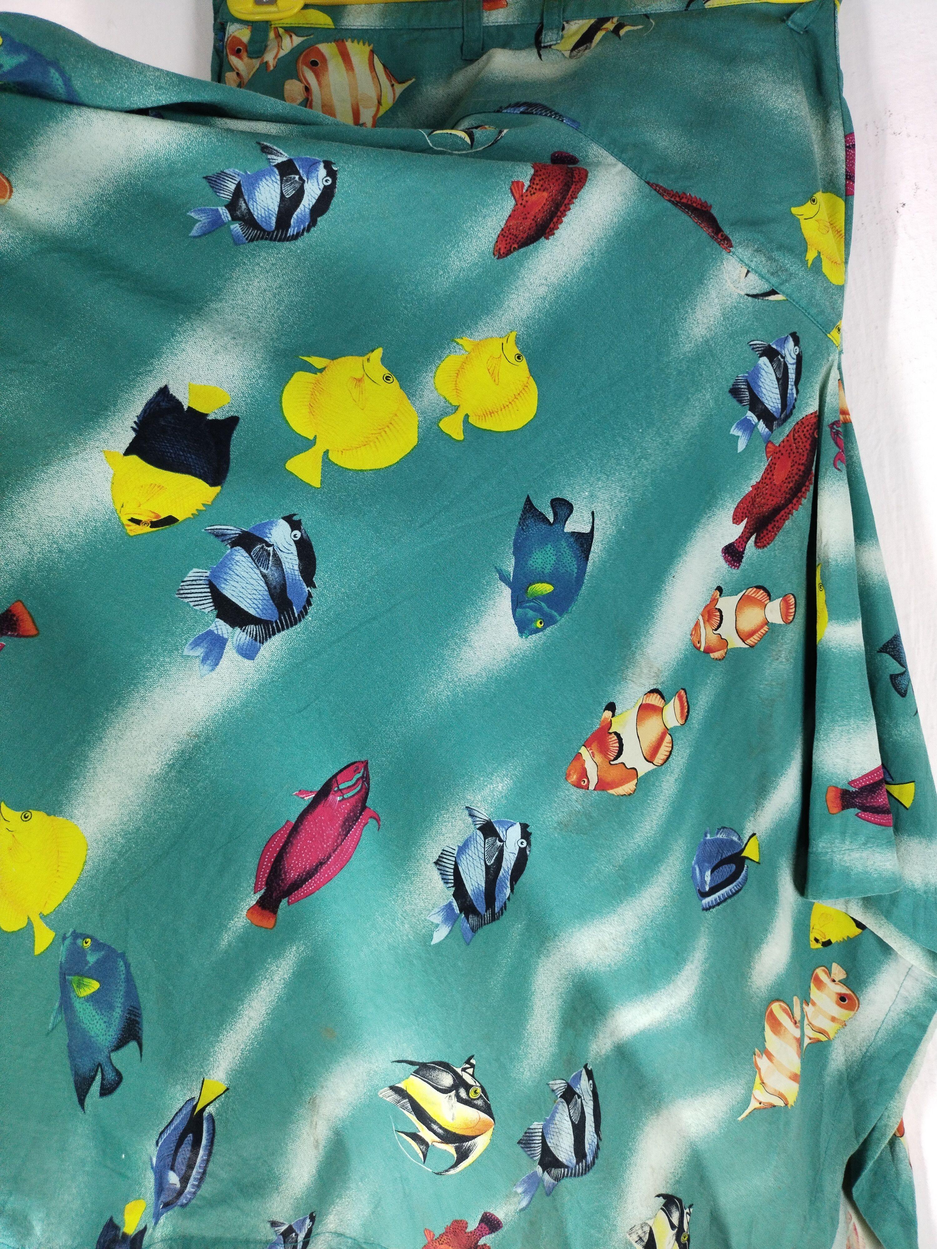Tsumori Chisato VINTAGE FLARED MAXI SKIRT TOP HAWAII PRINT PLETHORA FISH Size 34" / US 12 / IT 48 - 3 Thumbnail
