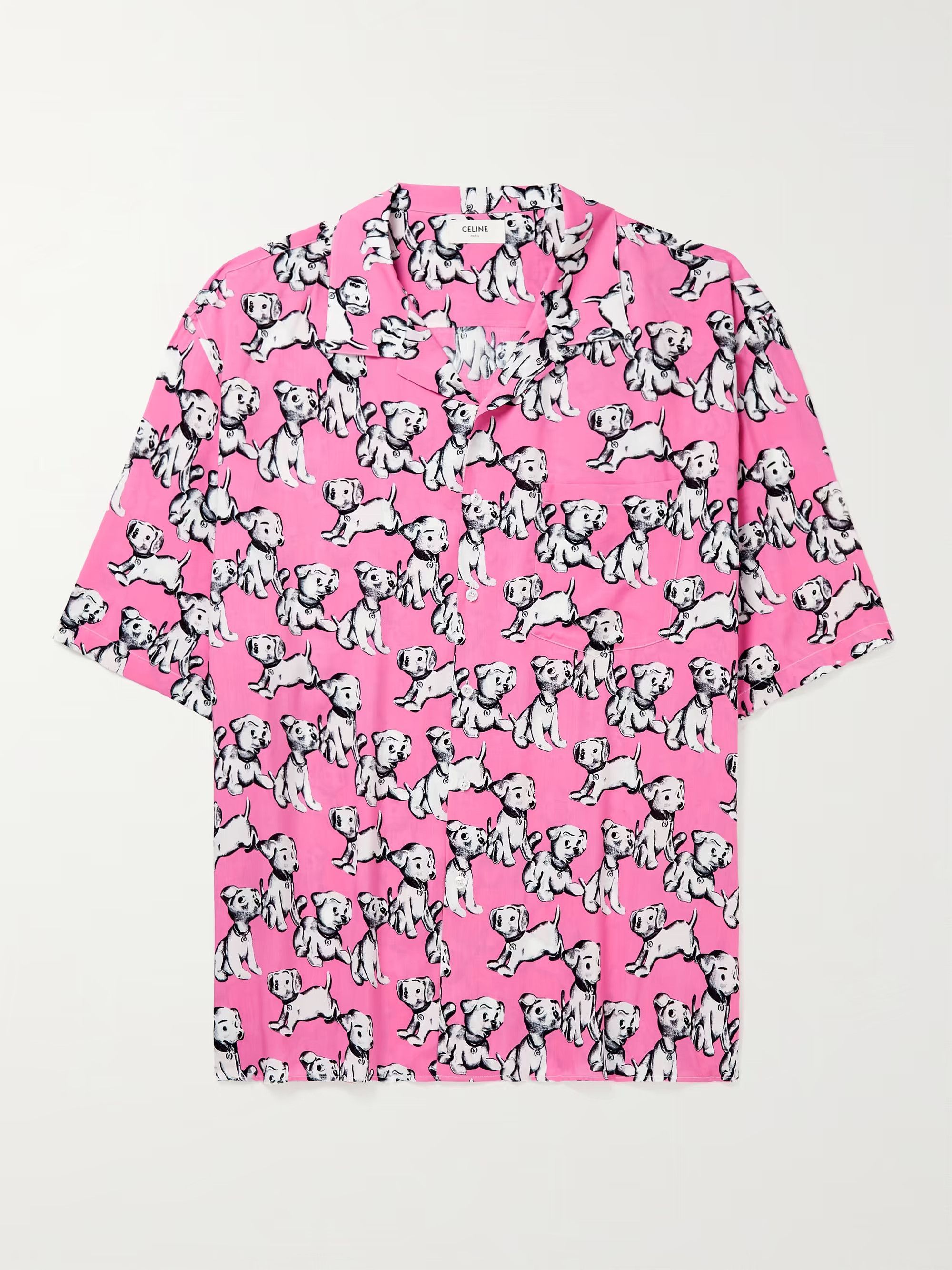 image of New Celine Pink Dalmatian Shirt Sz41, Men's (Size Large)
