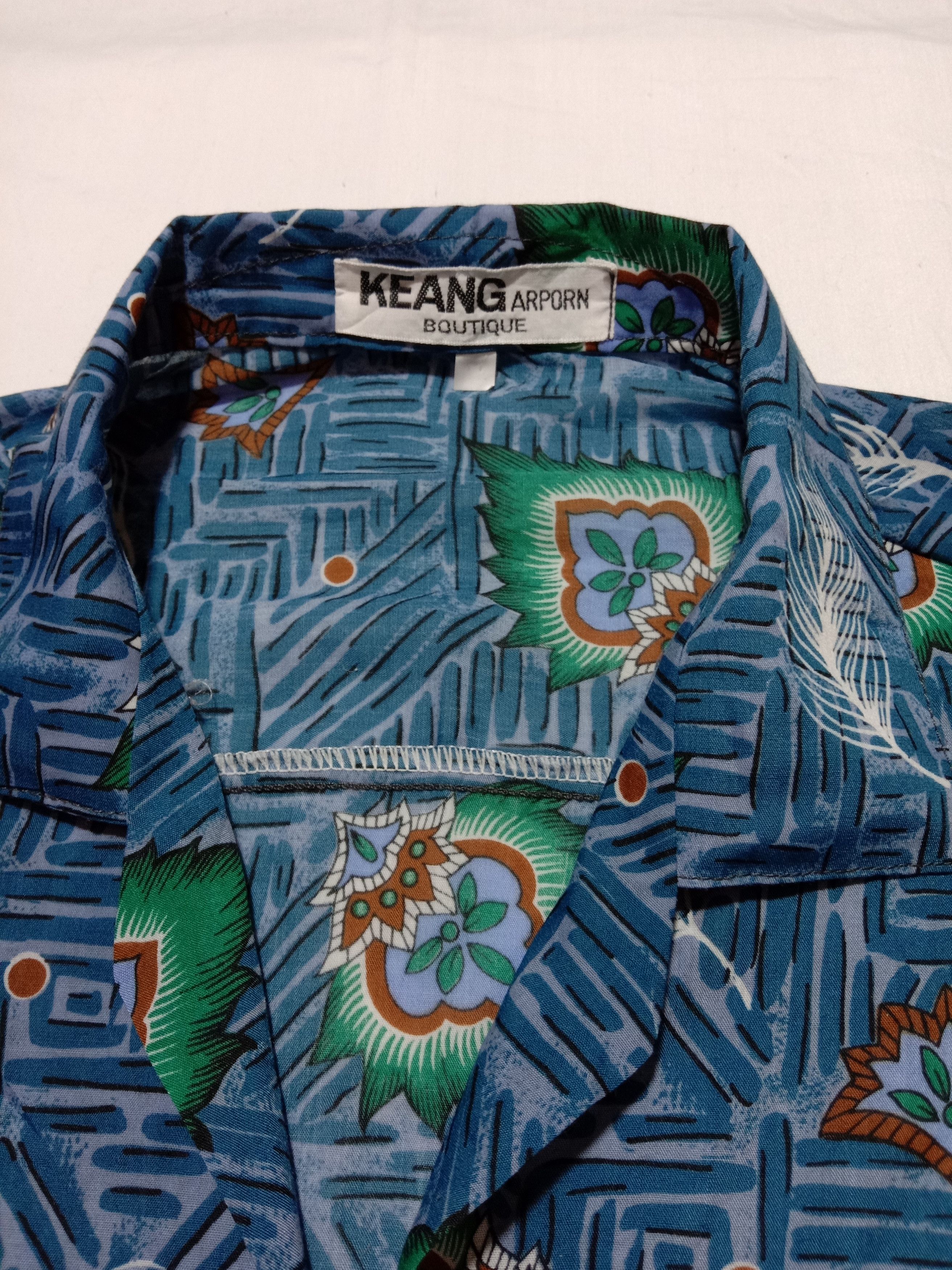Vintage Floral Motif Collar Hawaii Shirt Keang Apron Boutique Tag Size US XL / EU 56 / 4 - 3 Thumbnail