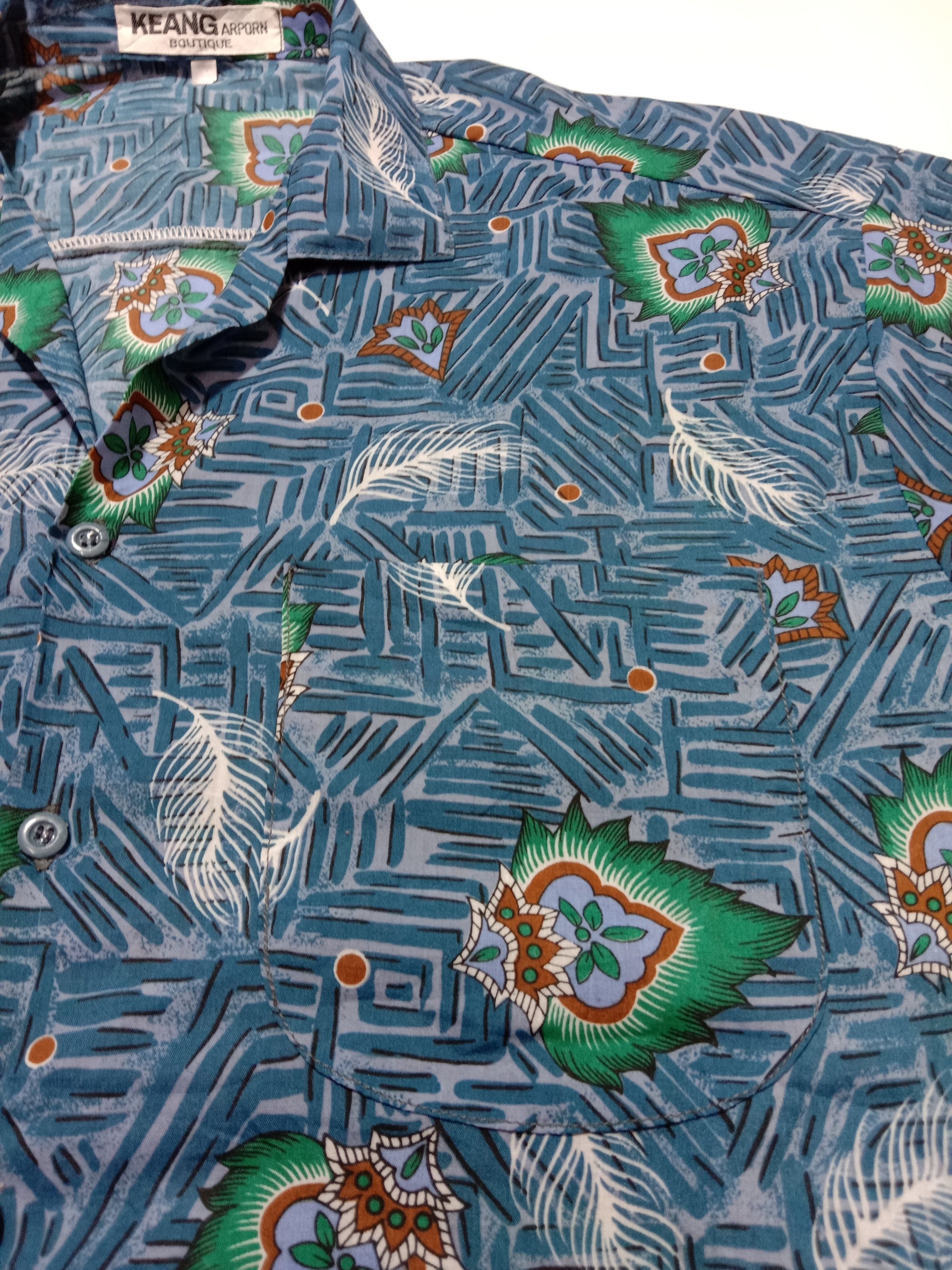 Vintage Floral Motif Collar Hawaii Shirt Keang Apron Boutique Tag Size US XL / EU 56 / 4 - 2 Thumbnail