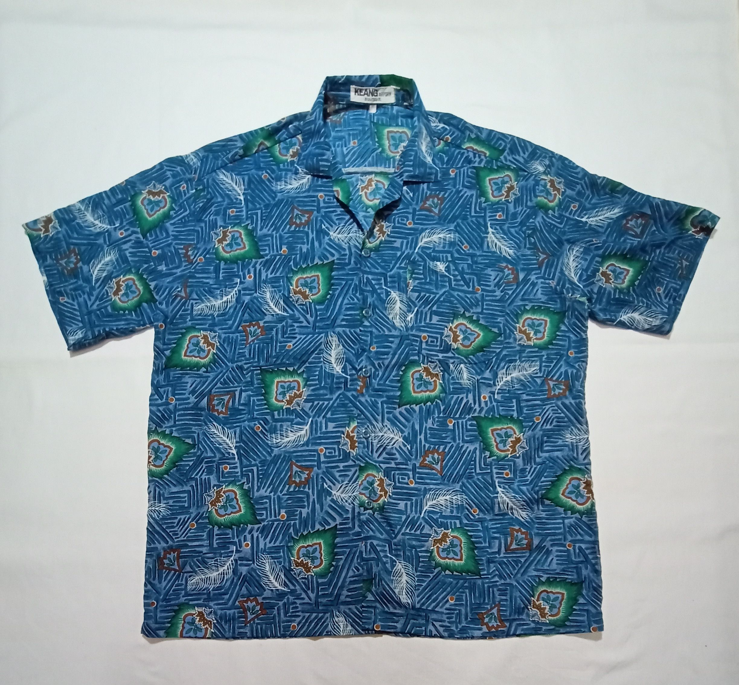 Vintage Floral Motif Collar Hawaii Shirt Keang Apron Boutique Tag Size US XL / EU 56 / 4 - 1 Thumbnail