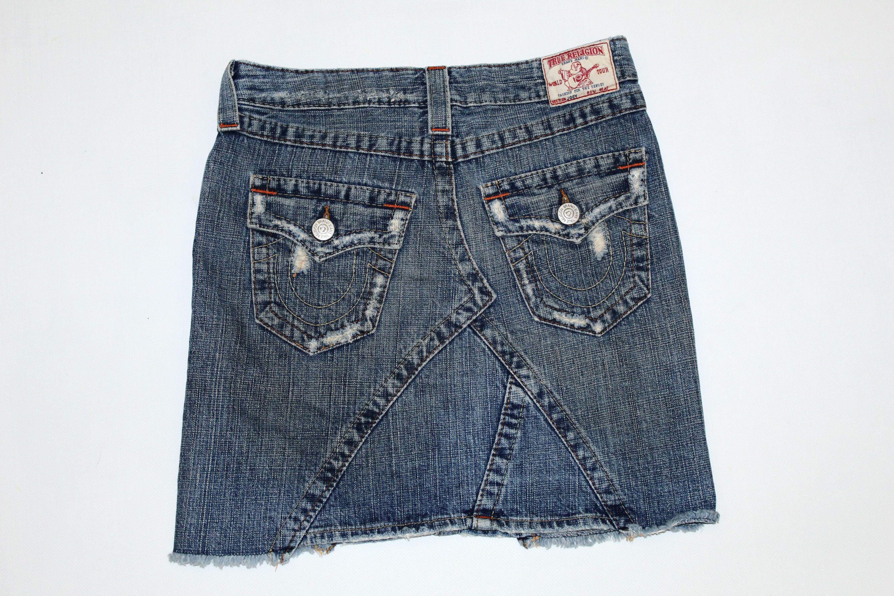 True Religion 💥VTG💥 True Religion Joey Stonewash Distressed Denim Skirt Size 25" / US 0 / IT 36 - 2 Thumbnail