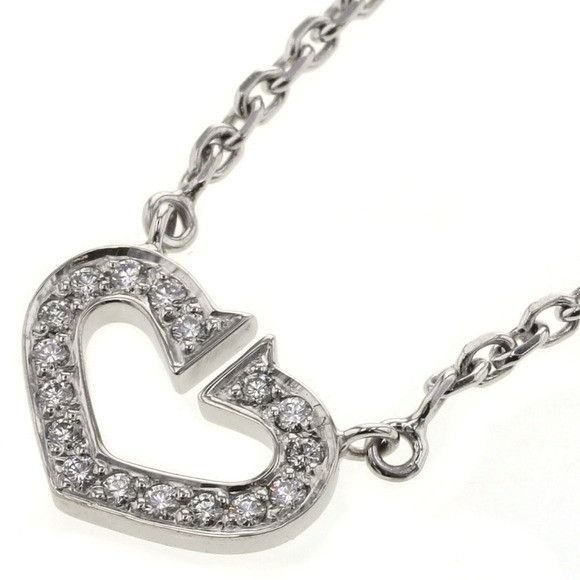 Cartier C Heart 17P Diamond Pendant Necklace