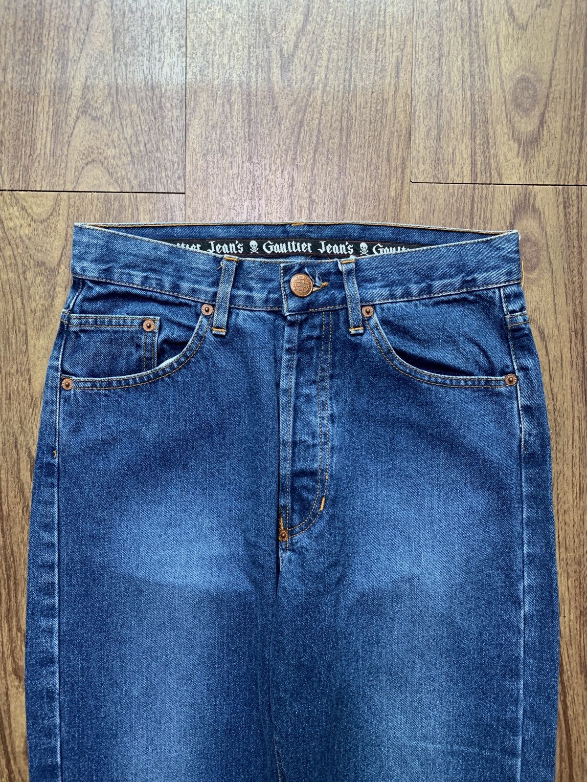 Jean Paul Gaultier Bleached Hem Denim Jeans Size US 29 - 2 Thumbnail