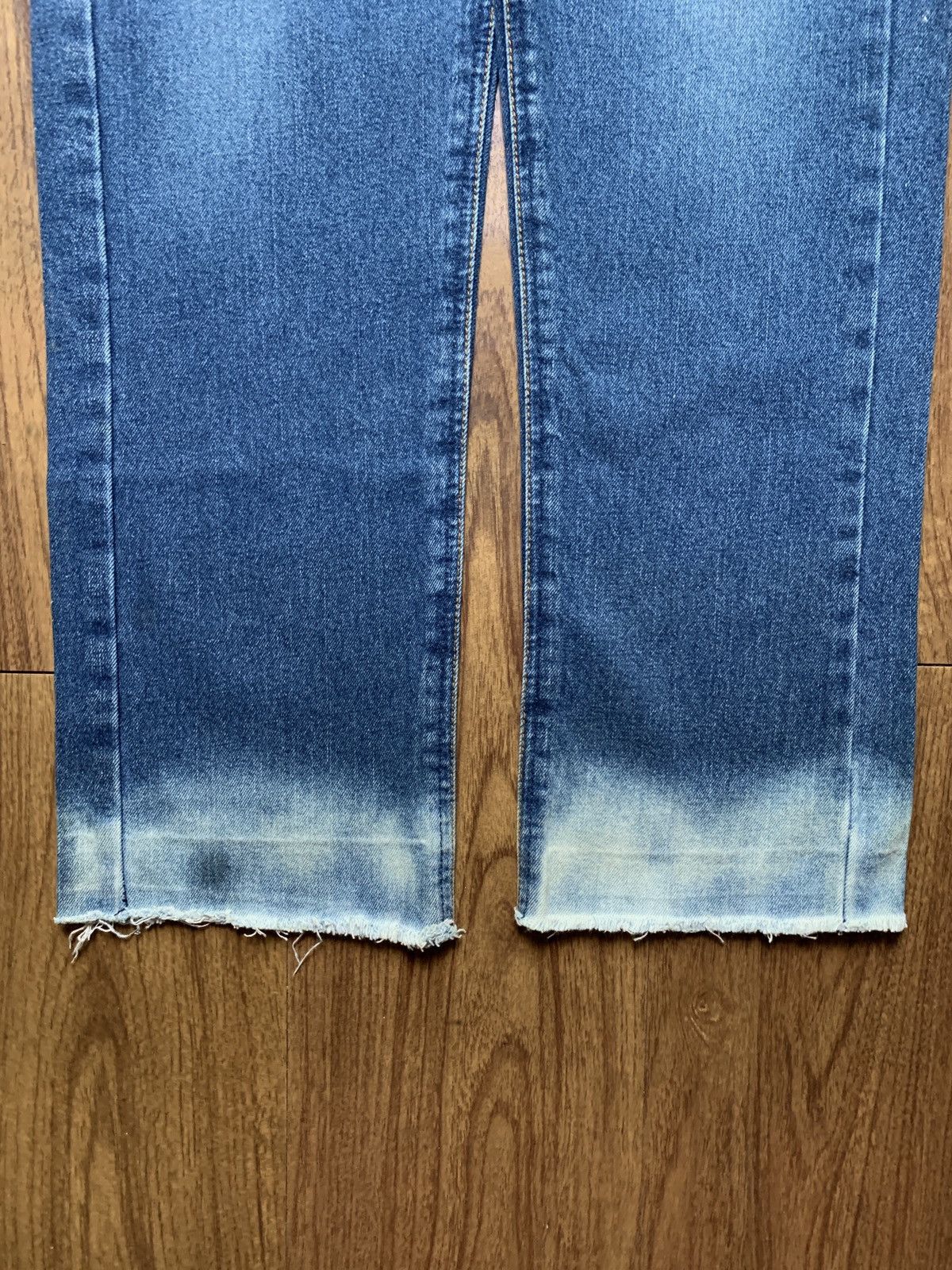 Jean Paul Gaultier Bleached Hem Denim Jeans Size US 29 - 4 Thumbnail