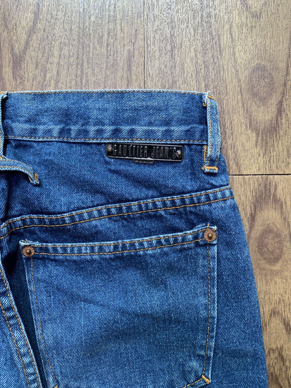 Jean Paul Gaultier Bleached Hem Denim Jeans Size US 29 - 9 Thumbnail