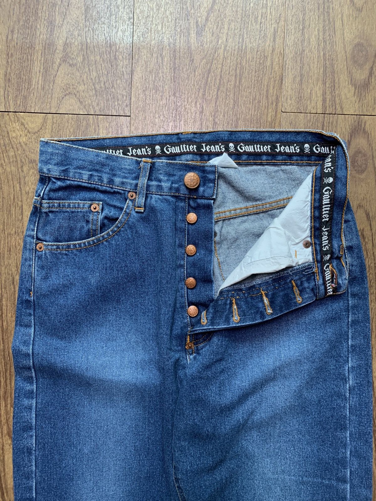 Jean Paul Gaultier Bleached Hem Denim Jeans Size US 29 - 3 Thumbnail