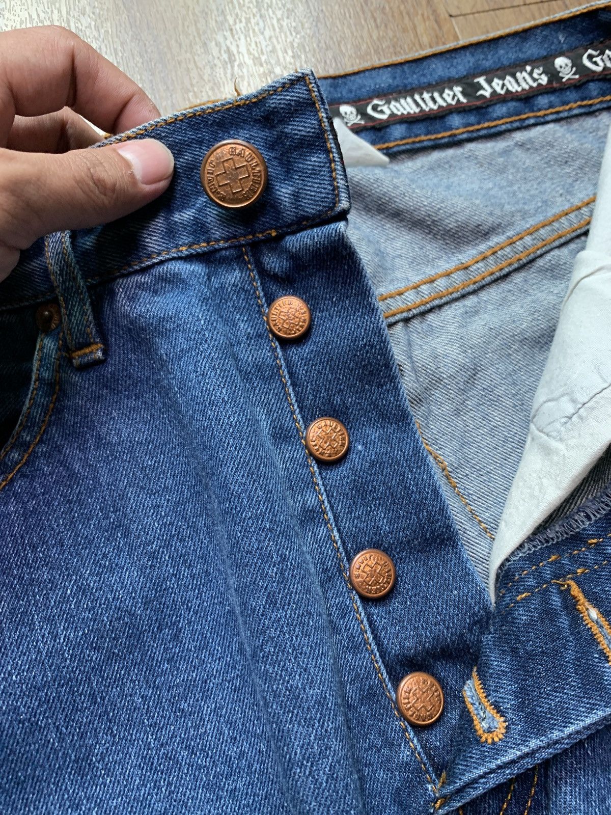 Jean Paul Gaultier Bleached Hem Denim Jeans Size US 29 - 5 Thumbnail