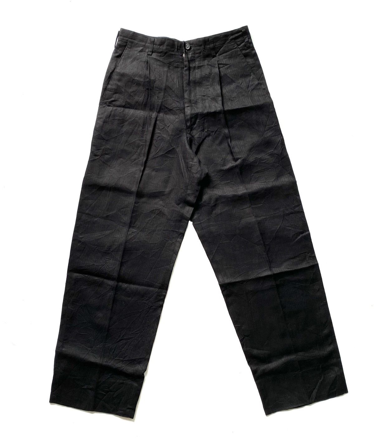 Yohji Yamamoto Ys For Men Herringbone Hemp Pleated High Waist 