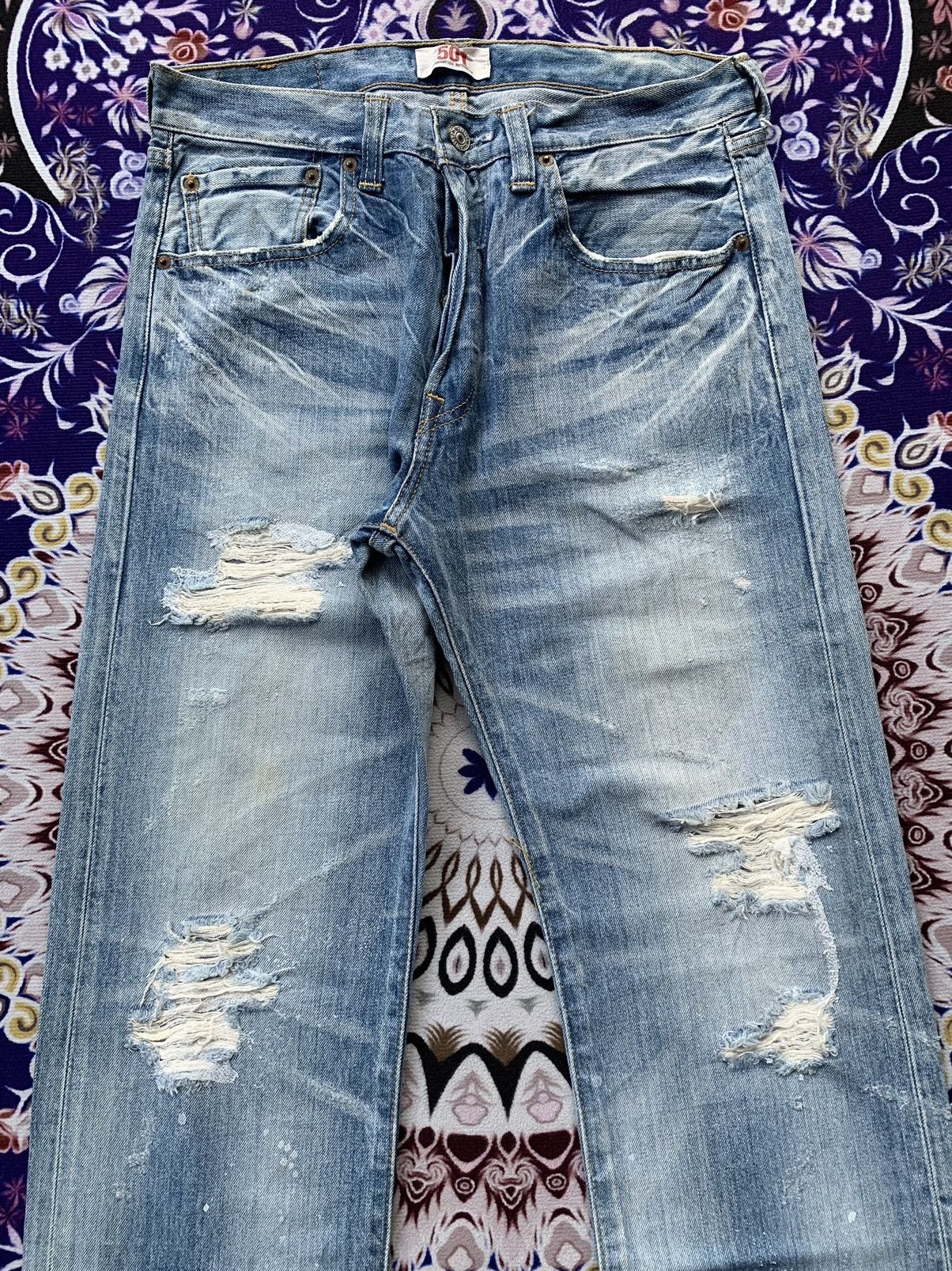 If Six Was Nine Vintage Levis 501 Distressed Denim Size US 32 / EU 48 - 2 Thumbnail