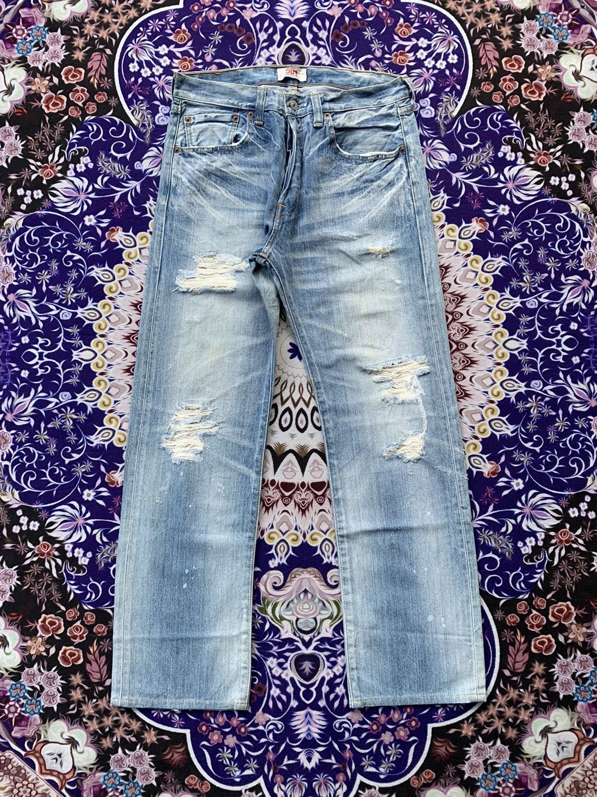 If Six Was Nine Vintage Levis 501 Distressed Denim Size US 32 / EU 48 - 1 Thumbnail