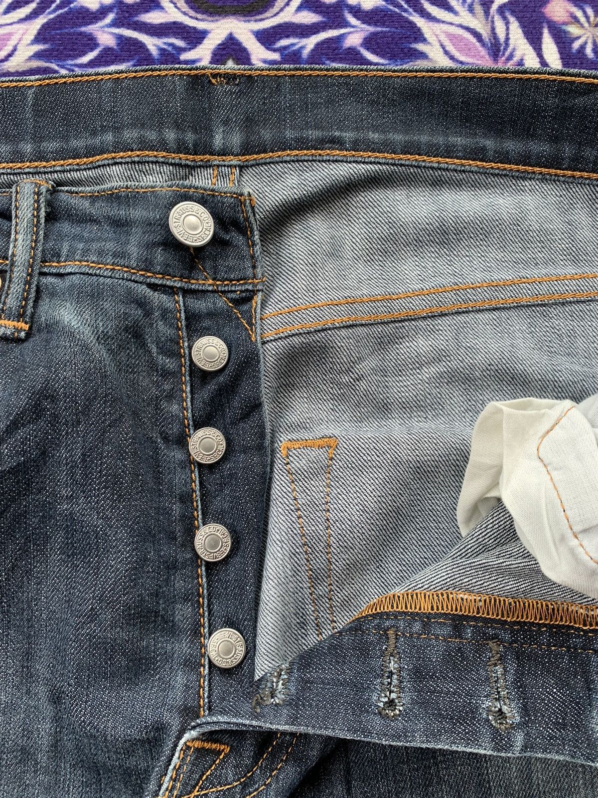 If Six Was Nine Levis 501 Faded Wash Denim Size US 34 / EU 50 - 3 Thumbnail
