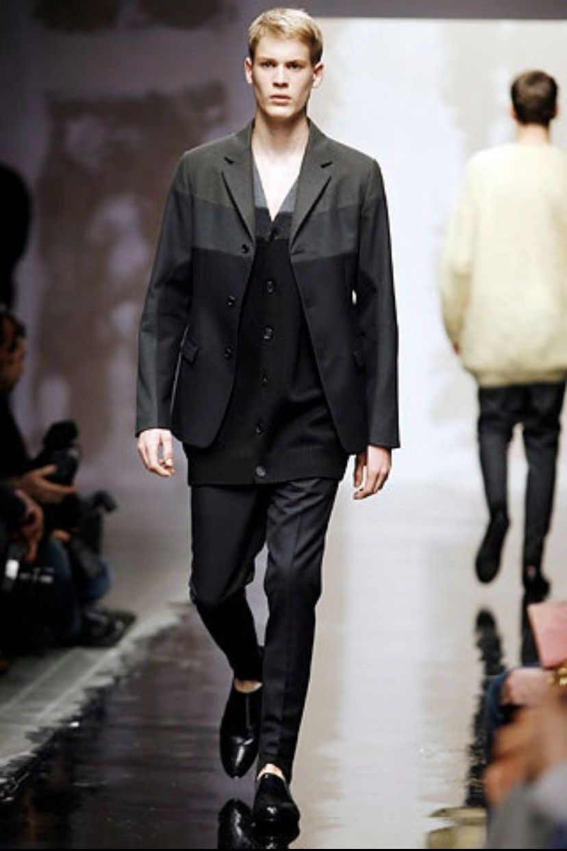 image of Prada Sample Runway Aw08 Color Block Cardigan, Men's (Size Medium)
