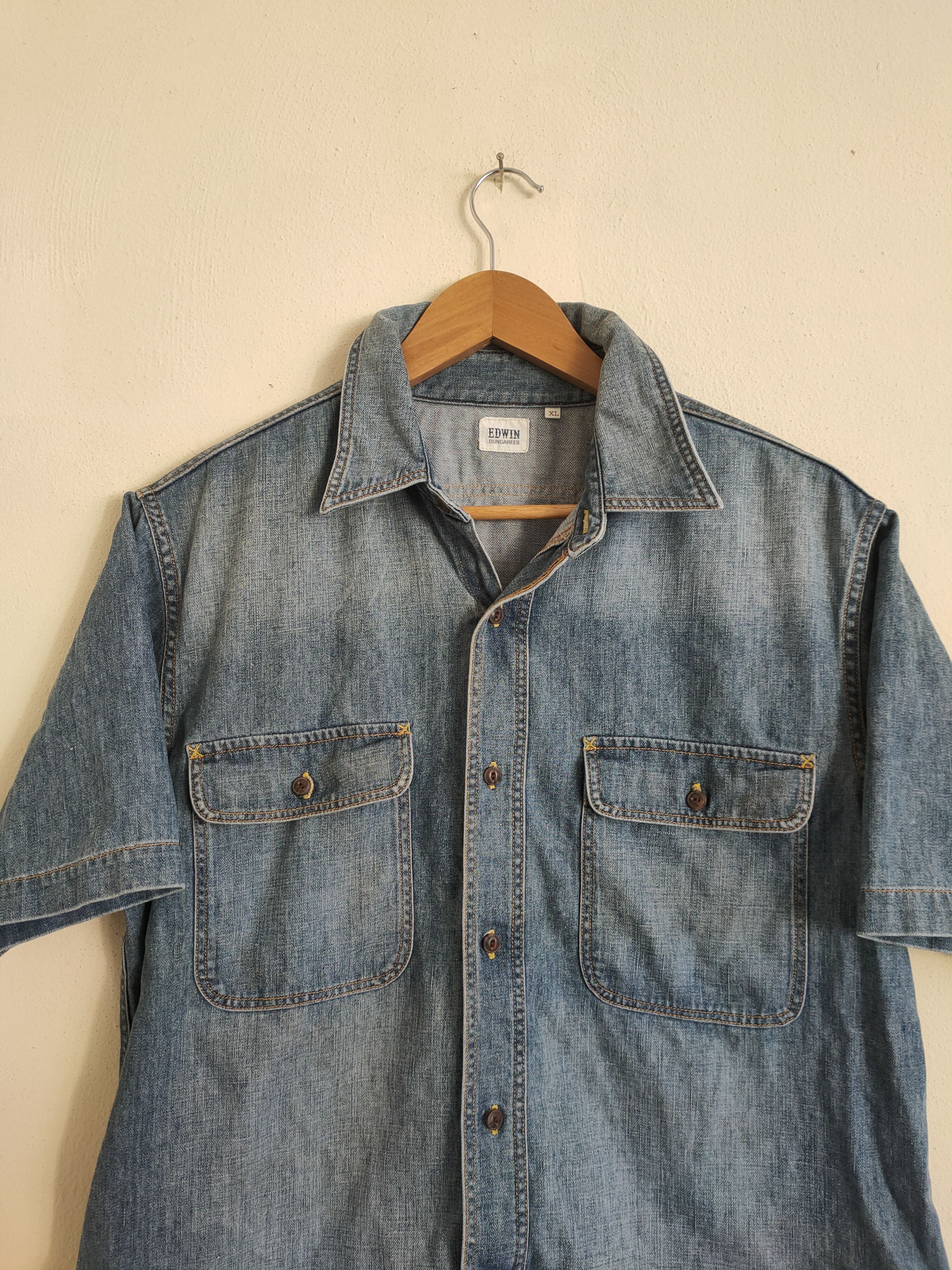 Edwin × Vintage Vintage Edwin Button up Shirts Size US L / EU 52-54 / 3 - 3 Thumbnail