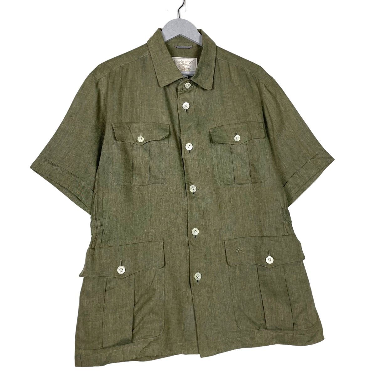 Burberry Prorsum × Designer × Vintage 💥 90s BURBERRYS BUTTON SAFARI SHIRT JACKET Size US M / EU 48-50 / 2 - 3 Thumbnail