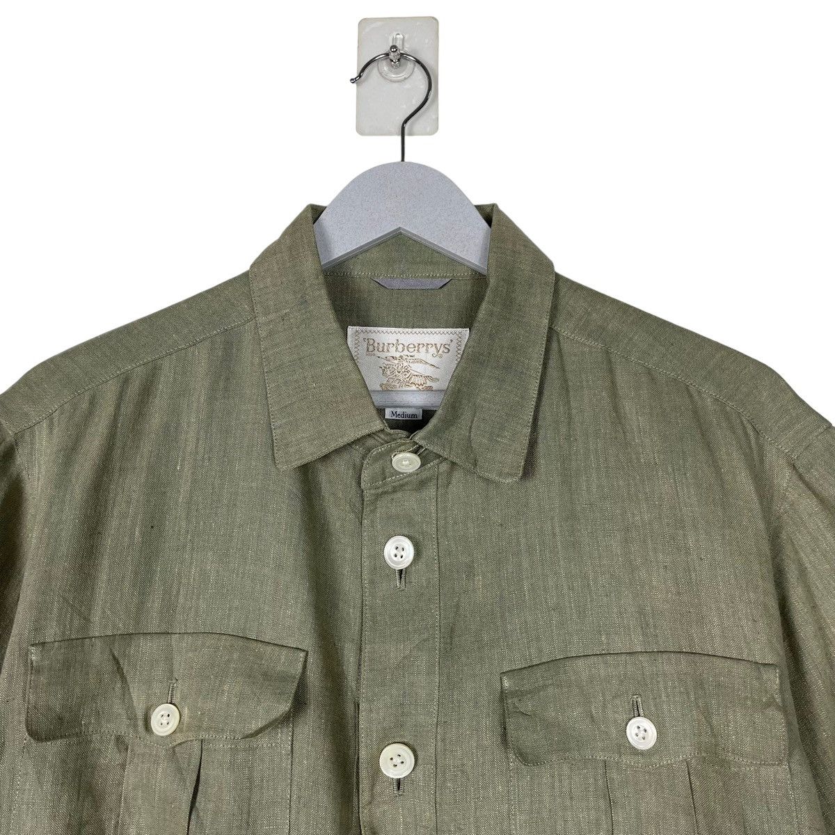 Burberry Prorsum × Designer × Vintage 💥 90s BURBERRYS BUTTON SAFARI SHIRT JACKET Size US M / EU 48-50 / 2 - 5 Thumbnail