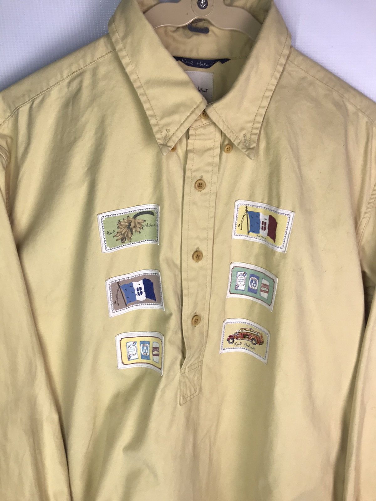 Designer × Karl Helmut Karl helmut half button pullover shirt with patches Size US L / EU 52-54 / 3 - 5 Thumbnail
