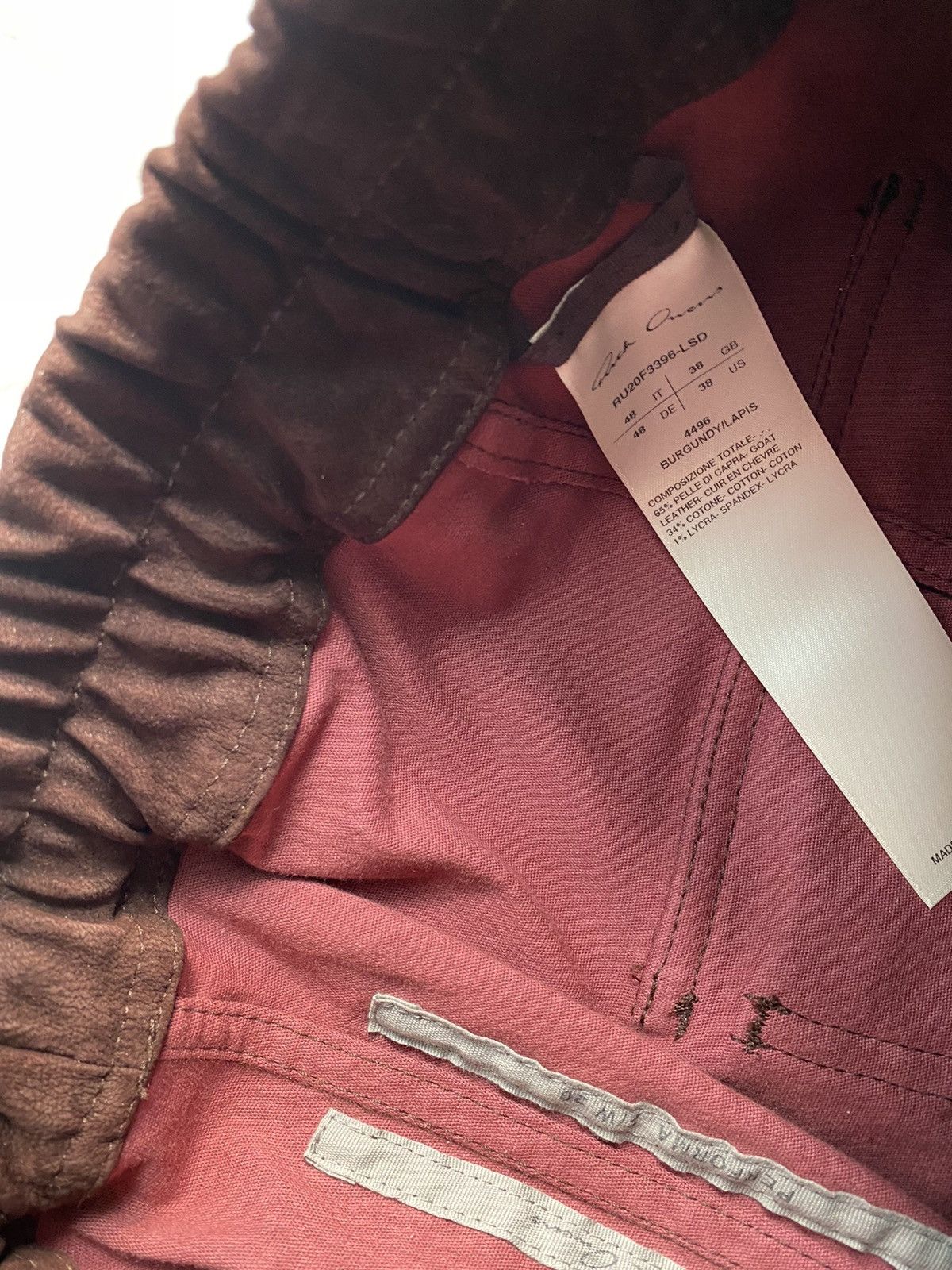 Rick Owens Bdnew Rick Owens Extrarare Burgundy Full Leather Cargo Pants Size US 32 / EU 48 - 5 Thumbnail