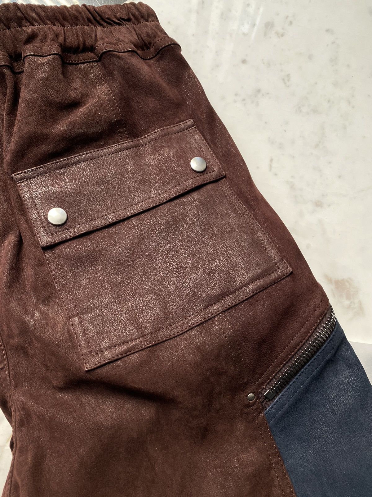 Rick Owens Bdnew Rick Owens Extrarare Burgundy Full Leather Cargo Pants Size US 32 / EU 48 - 9 Thumbnail
