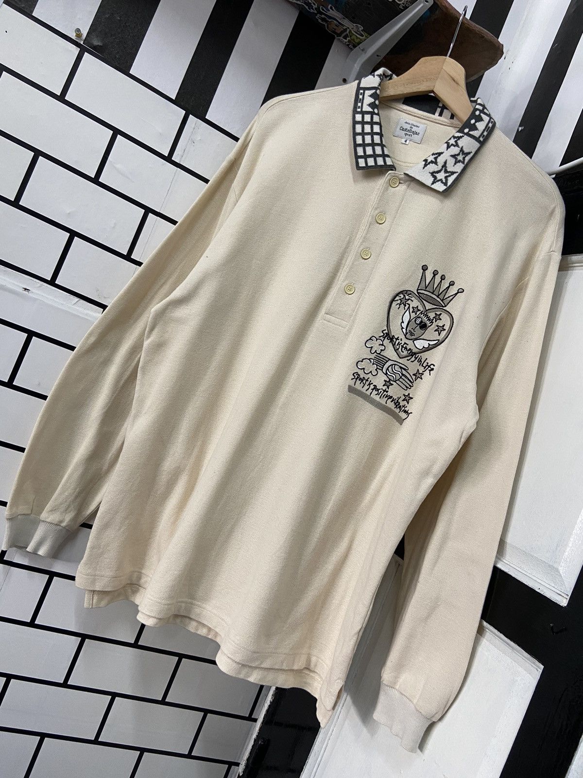 Jean Charles De Castelbajac × Vintage Vintage Jean Charles De Castelbajac Embroidered LS Polo Size US L / EU 52-54 / 3 - 3 Thumbnail