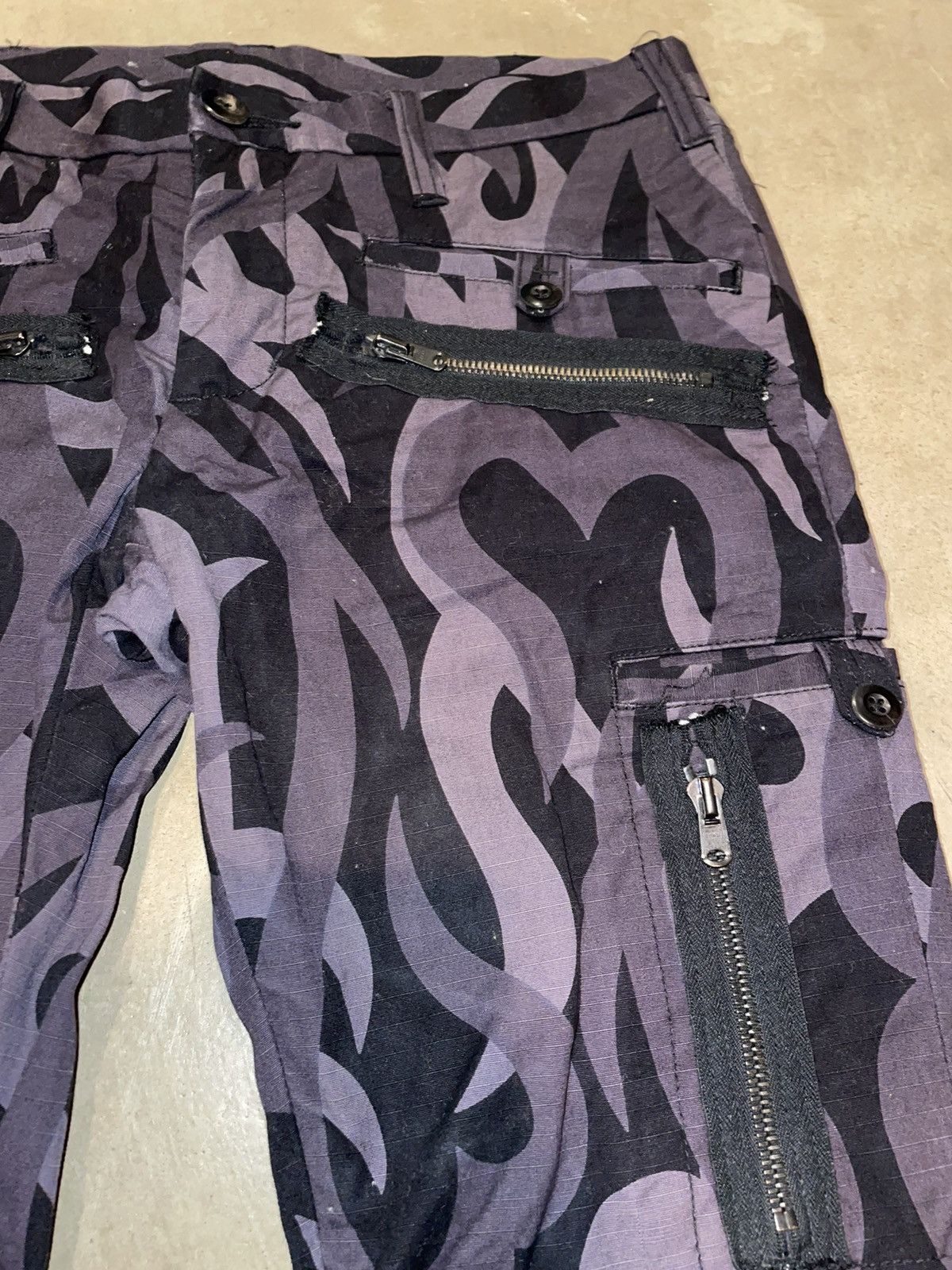 NUMBER (N)INE AW04 Tribal Camo Bondage Pants Black 2