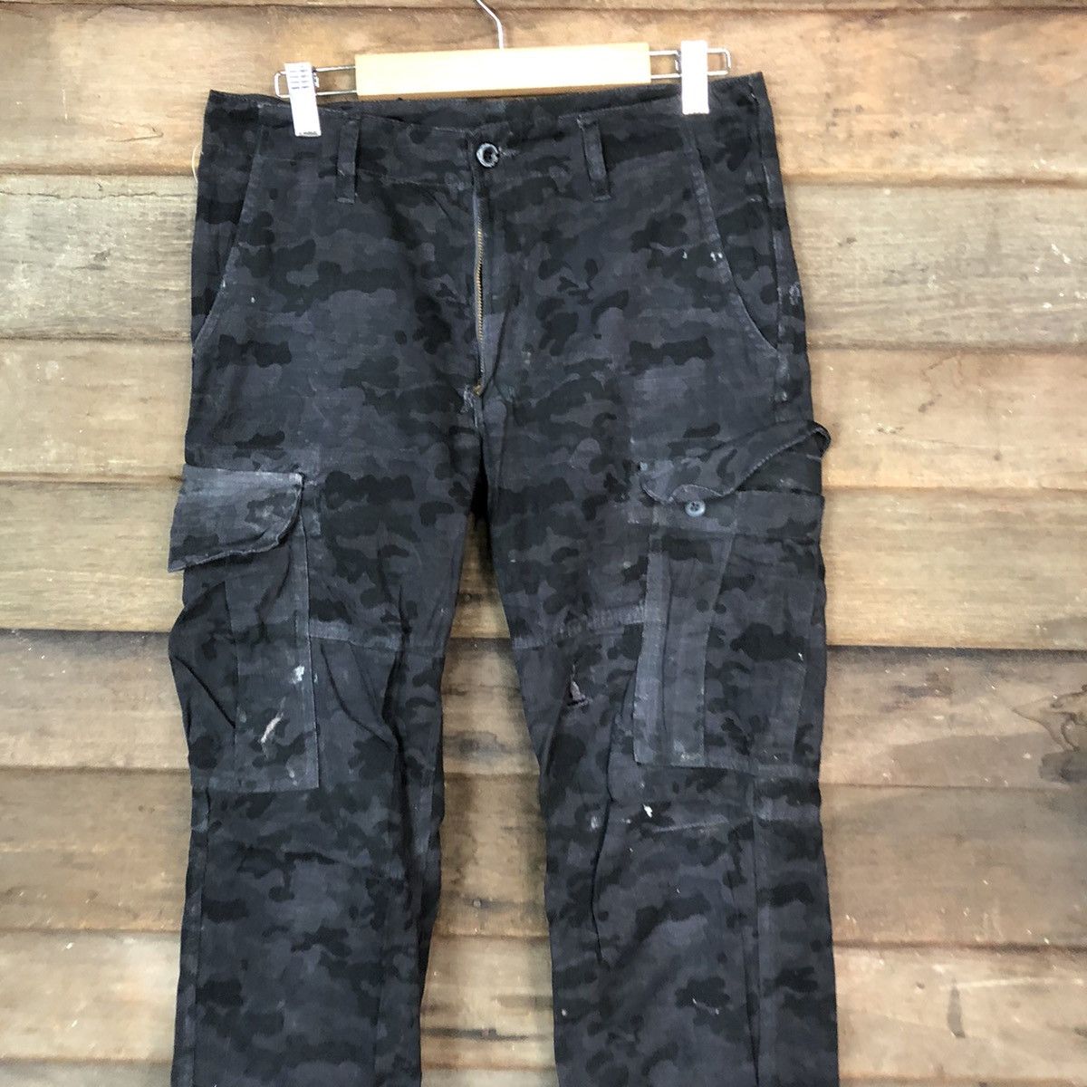 Japanese Brand Gladiotor Grey camo multi pocket utility Cargo Pants #7062 Size US 28 / EU 44 - 2 Thumbnail