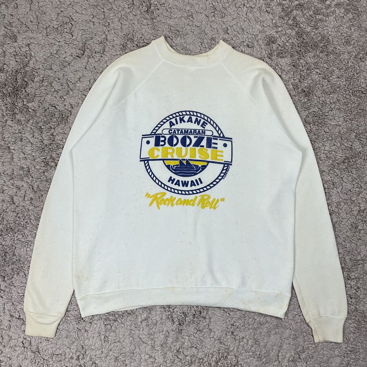 Vintage Vintage 80's Paradise Hawaii Booze Cruise Sweatshirt Size US XL / EU 56 / 4 - 1 Thumbnail