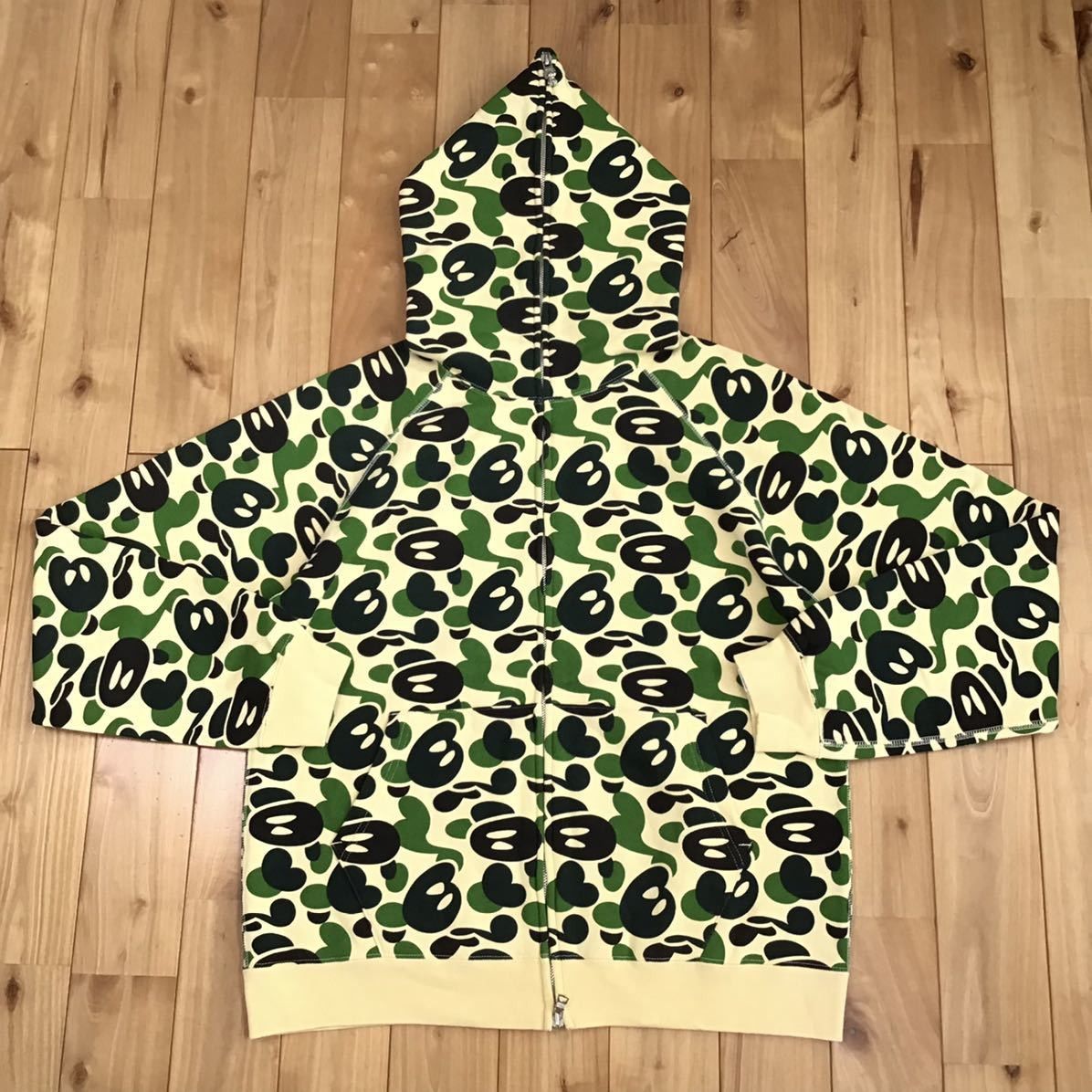 Image of Bape Milo Abc Camo Green Full Zip Hoodie, Men's (Size Small)