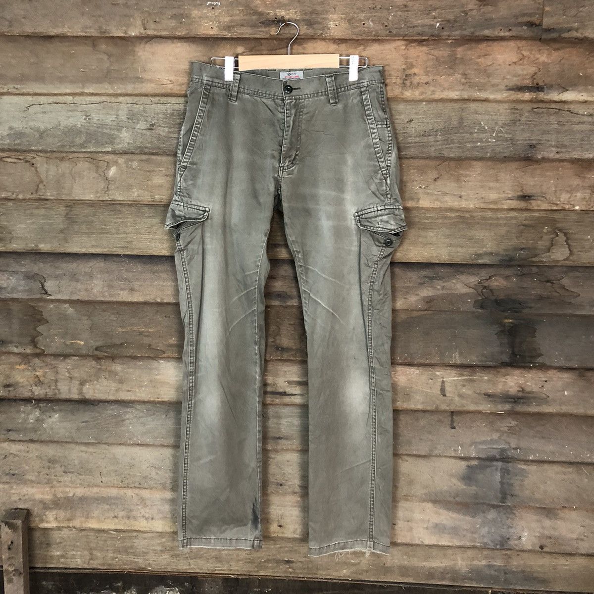 Japanese Brand × StraightFaded Good Day faded Green multipocket Cargo Pants #6898 Size US 29 - 1 Thumbnail