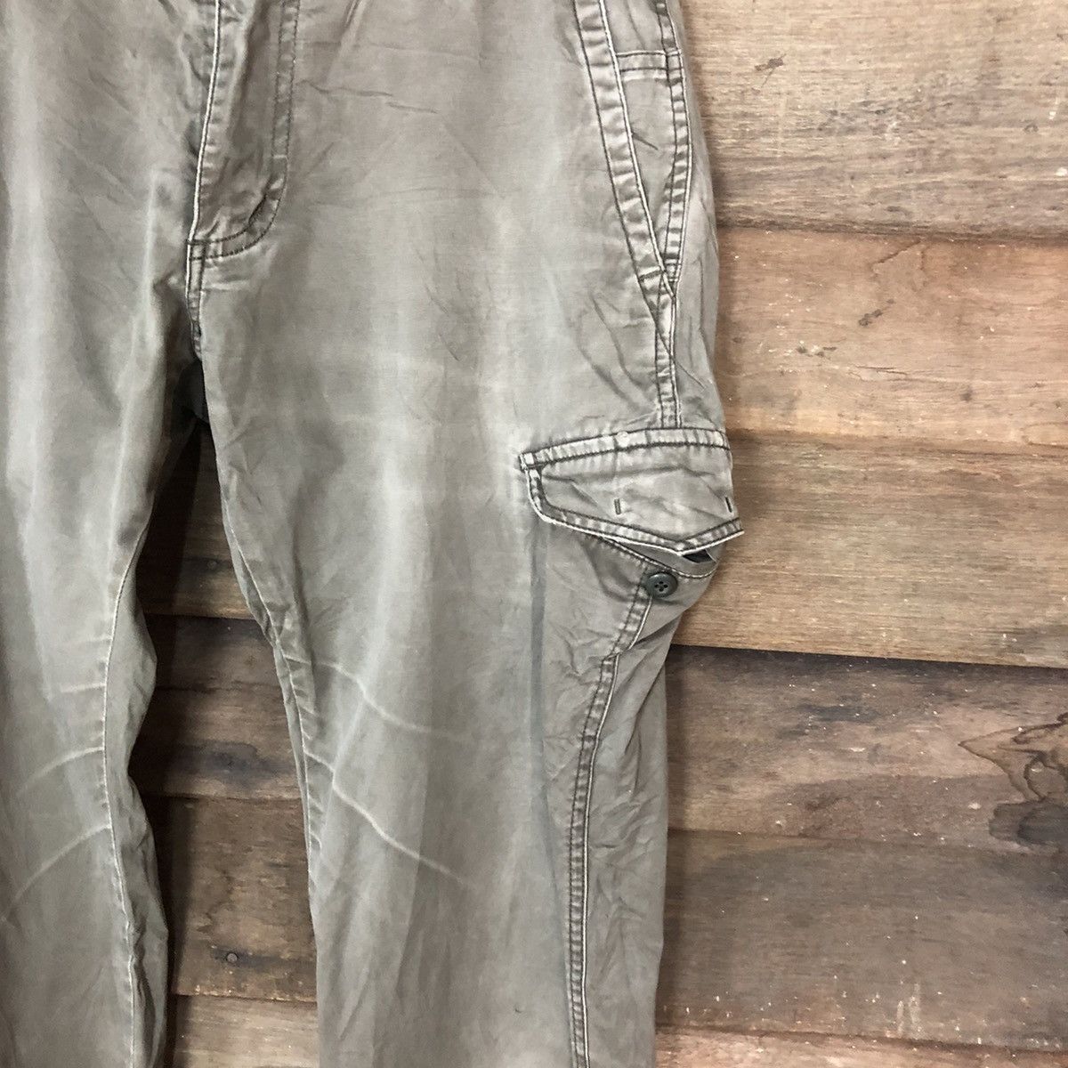 Japanese Brand × StraightFaded Good Day faded Green multipocket Cargo Pants #6898 Size US 29 - 7 Thumbnail