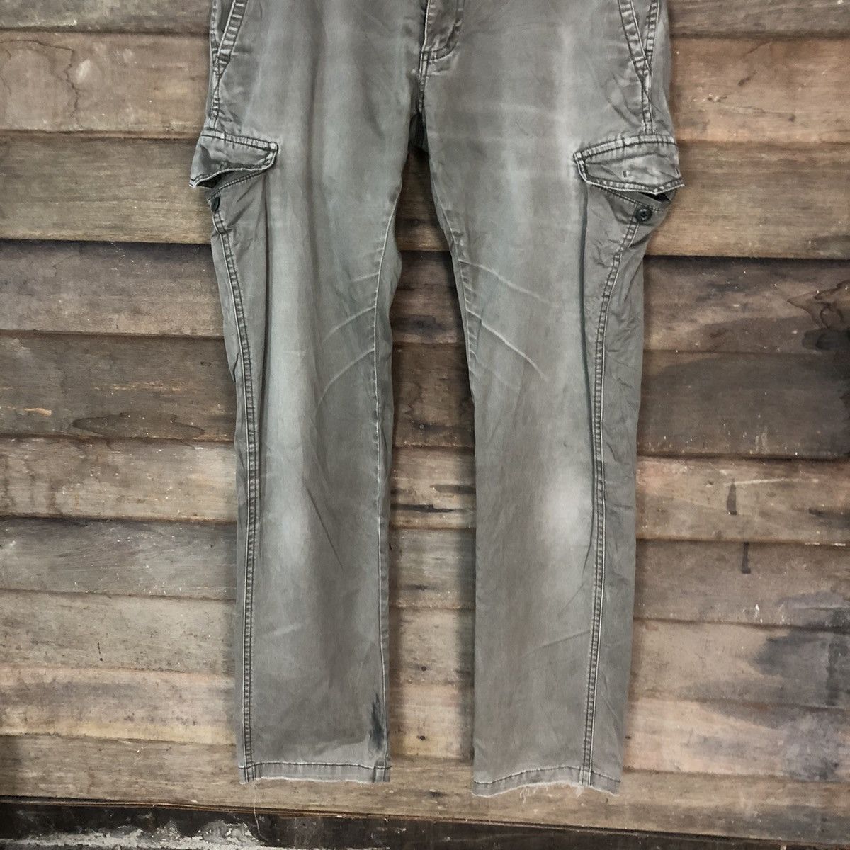 Japanese Brand × StraightFaded Good Day faded Green multipocket Cargo Pants #6898 Size US 29 - 3 Thumbnail